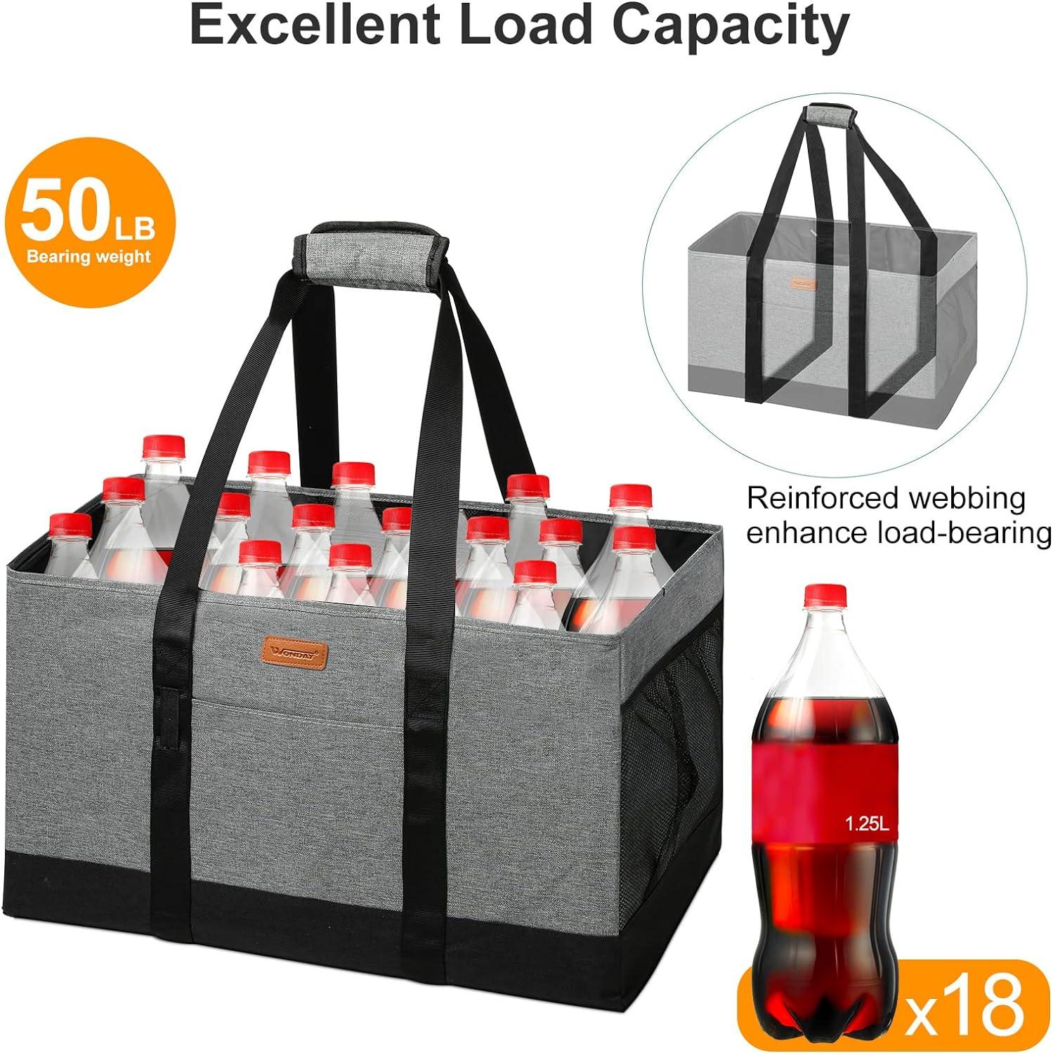 Bolsa de Compras Plegable WONDAY Extra Grande Gris 50lbs