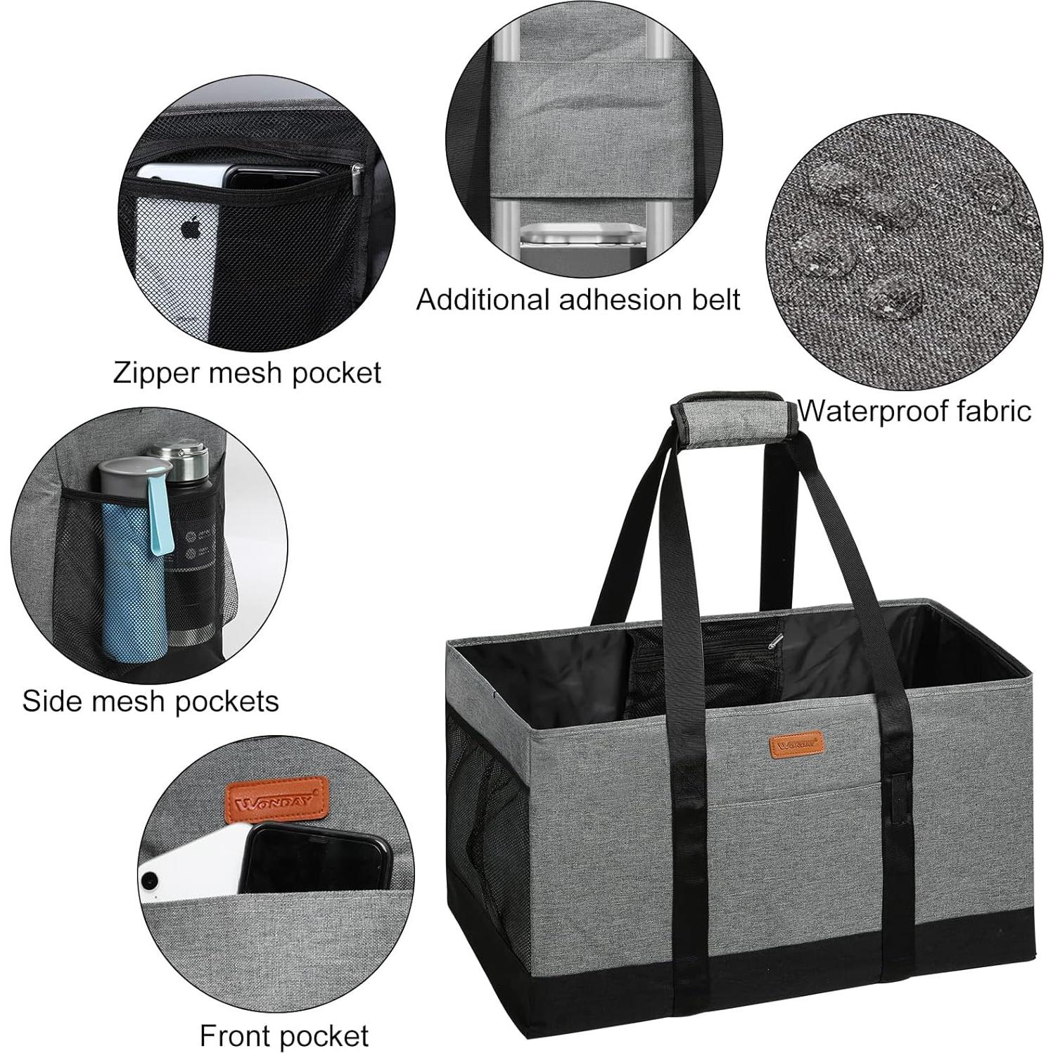 Bolsa de Compras Plegable WONDAY Extra Grande Gris 50lbs