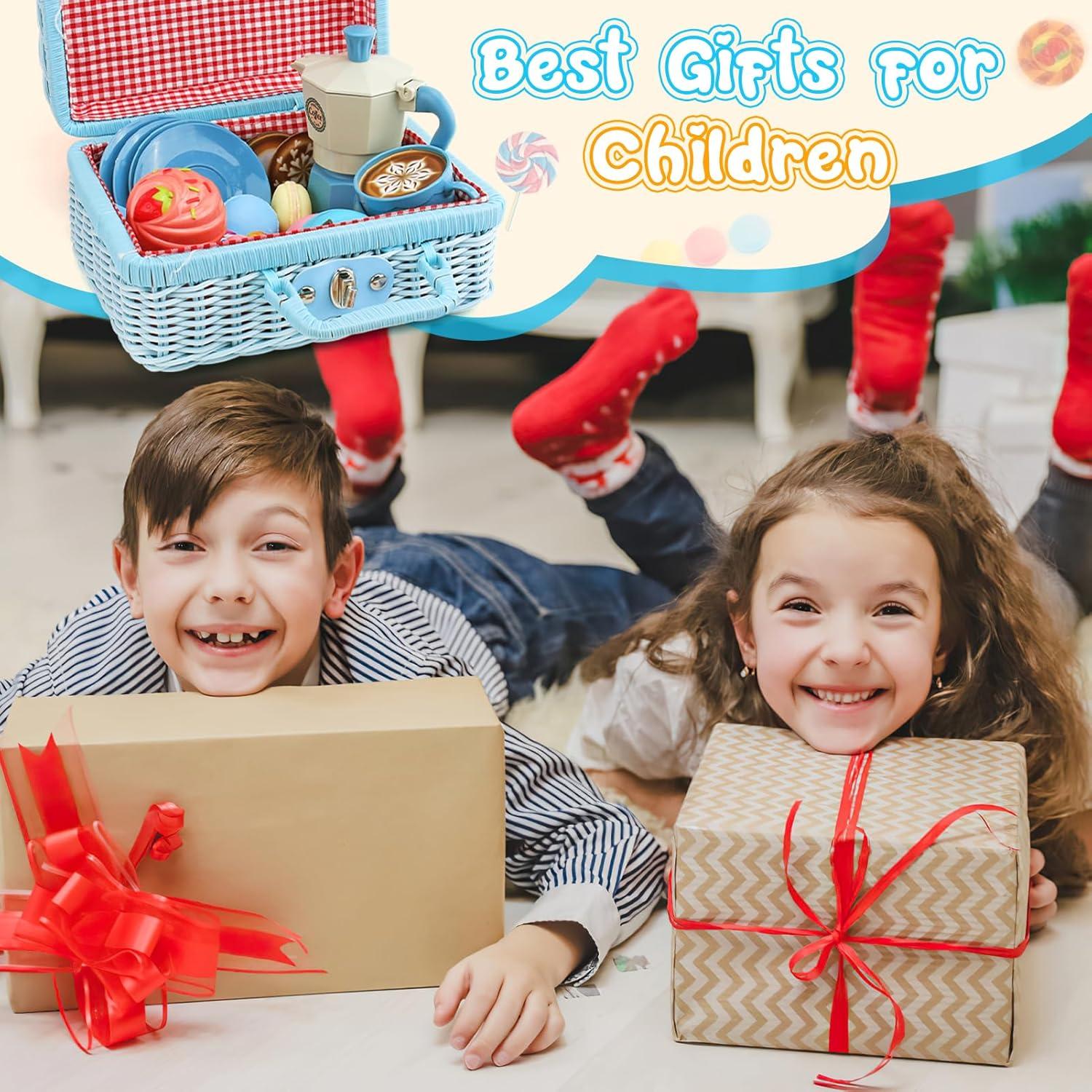 Juego de Té ITEFDTUTNE 30 Piezas con Canasta y Mantel