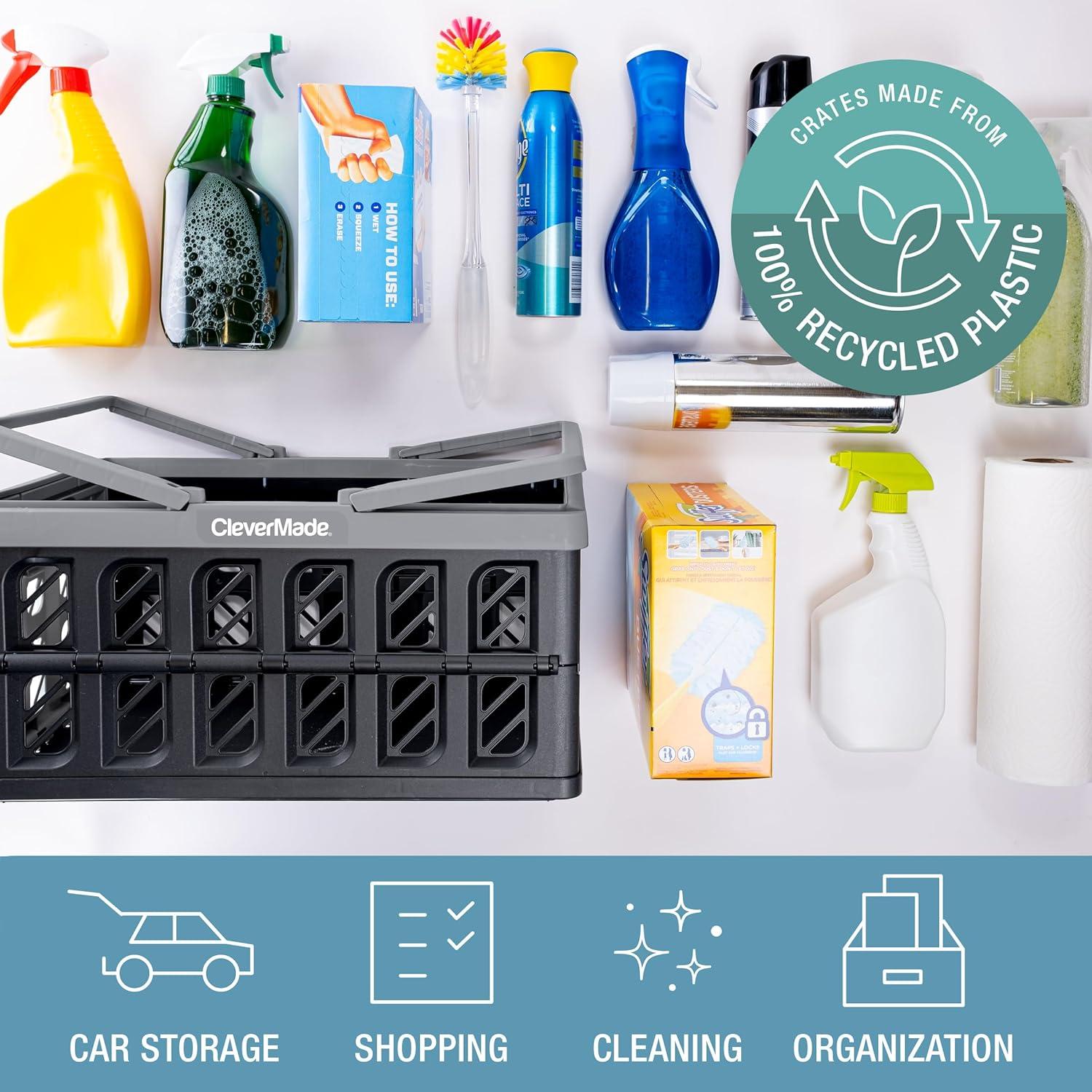 Cesta de Compras Plegable CleverMade Azul 3PK 24L 11.34kg