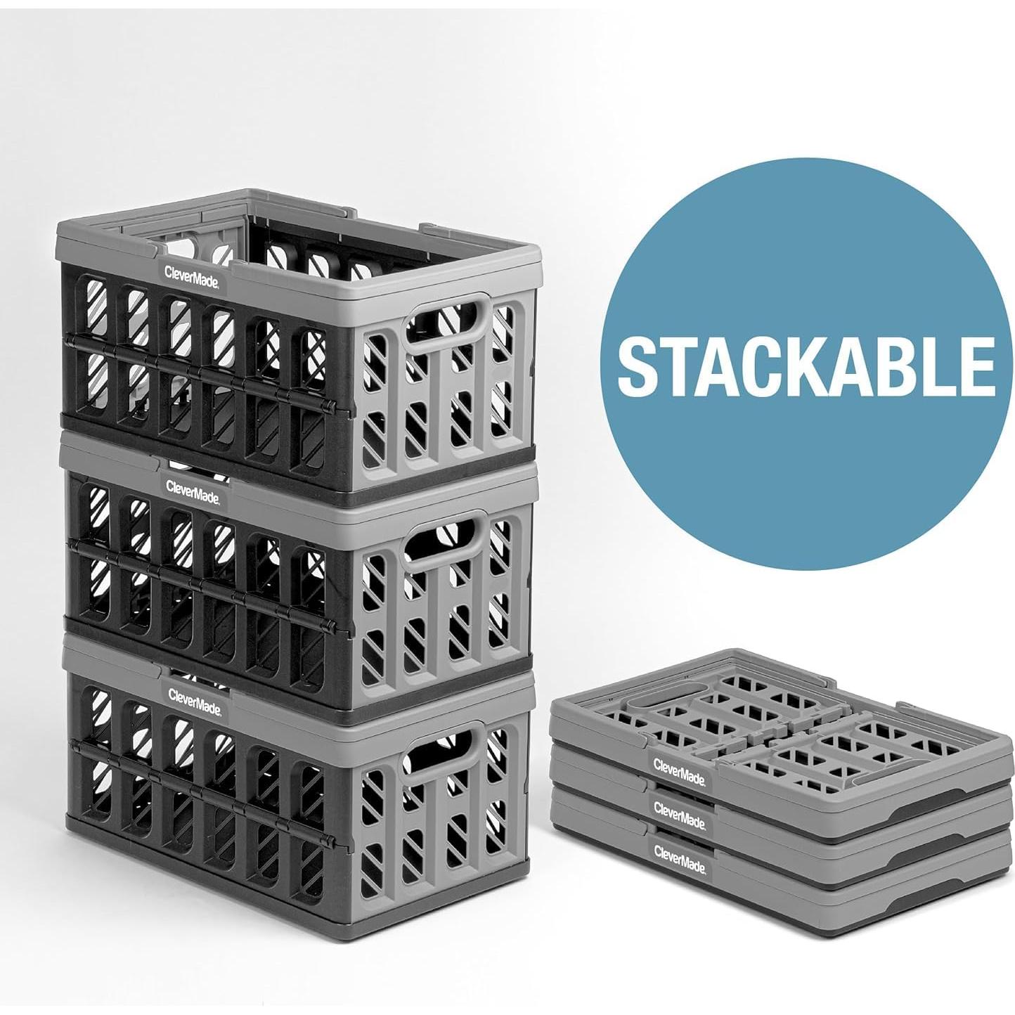 Cesta de Compras Plegable CleverMade Azul 3PK 24L 11.34kg