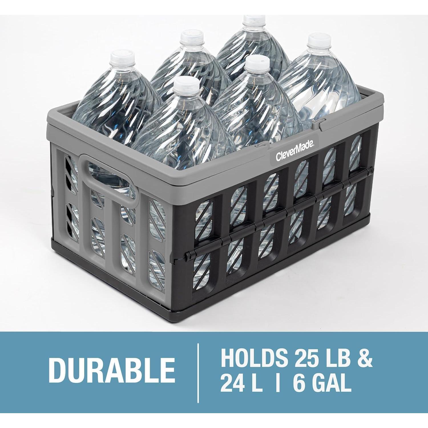 Cesta de Compras Plegable CleverMade Azul 3PK 24L 11.34kg