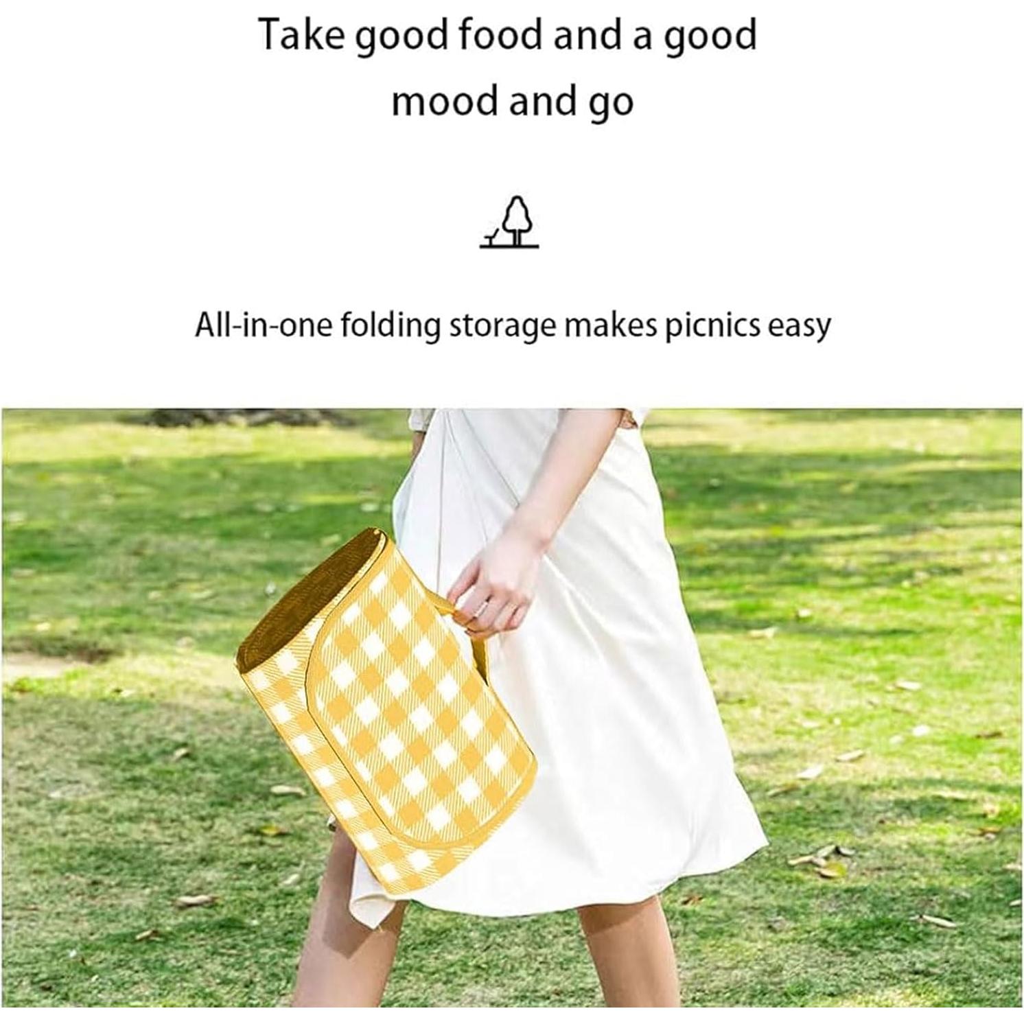 Manta de Picnic Plegable Genérico 1.02m x 1.52m Amarillo