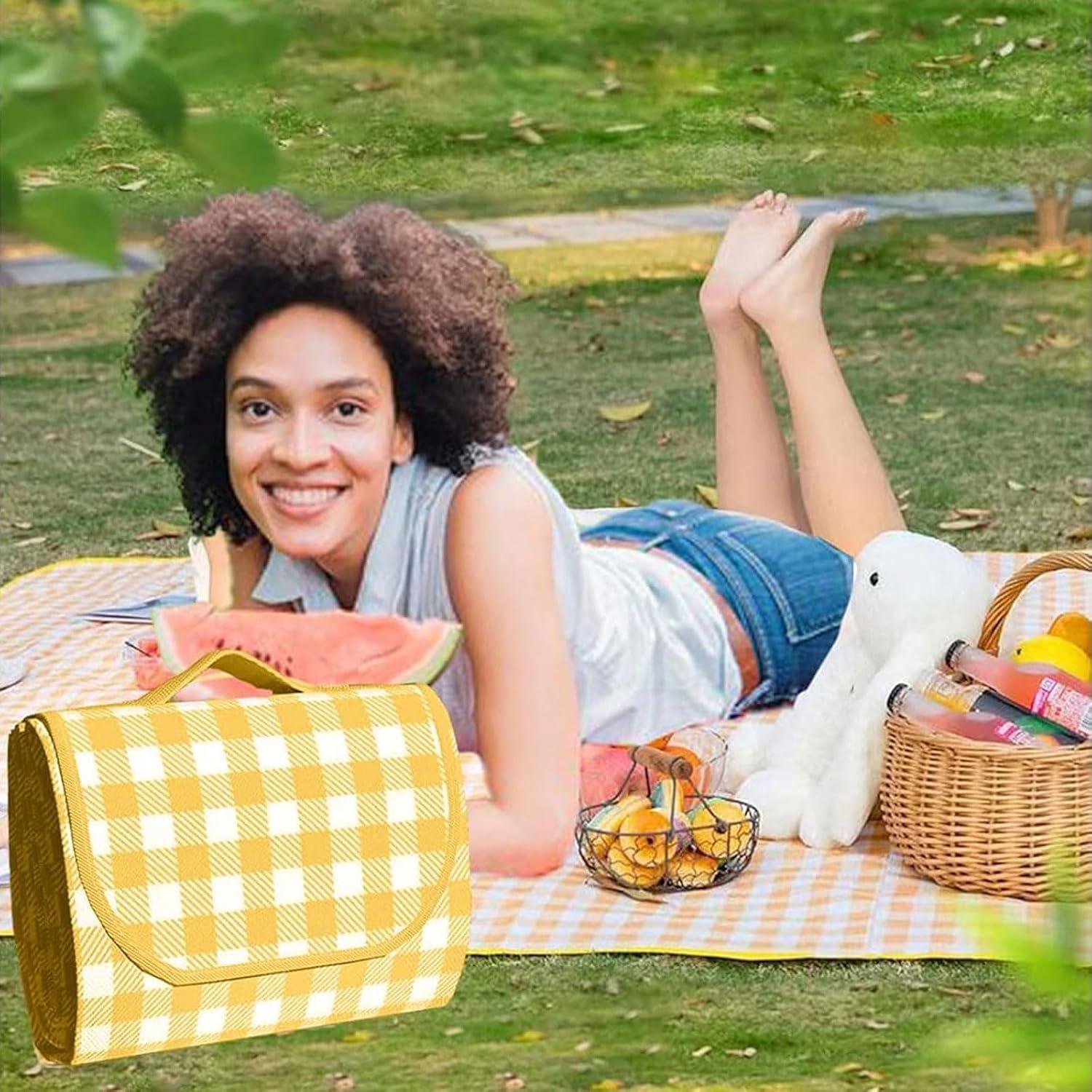 Manta de Picnic Plegable Genérico 1.02m x 1.52m Amarillo