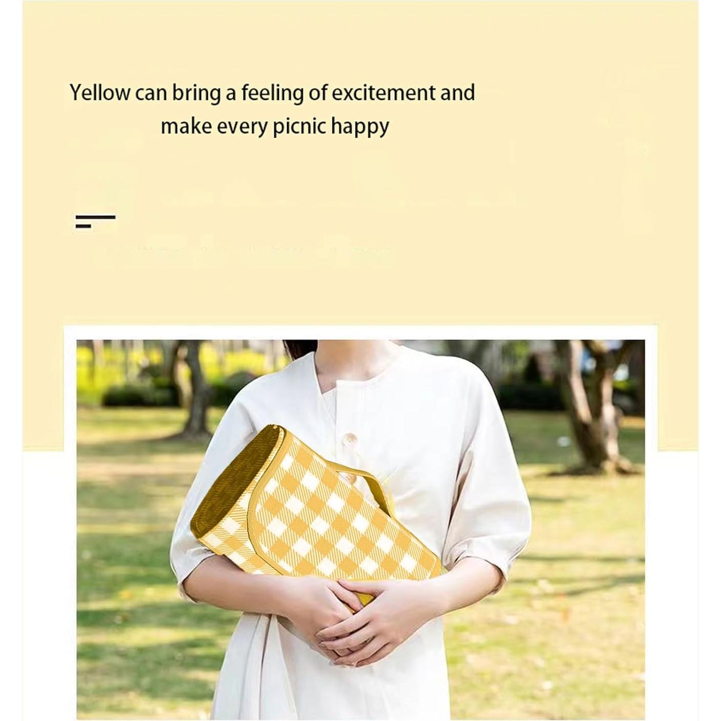 Manta de Picnic Plegable Genérico 1.02m x 1.52m Amarillo