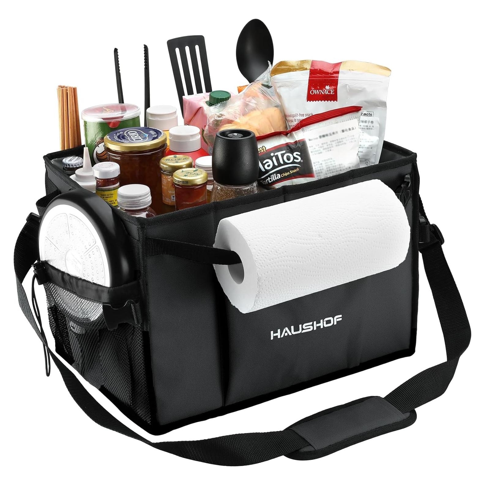 Caddy Grande para Parrilla y Picnic HAUSHOF Negro Plegable