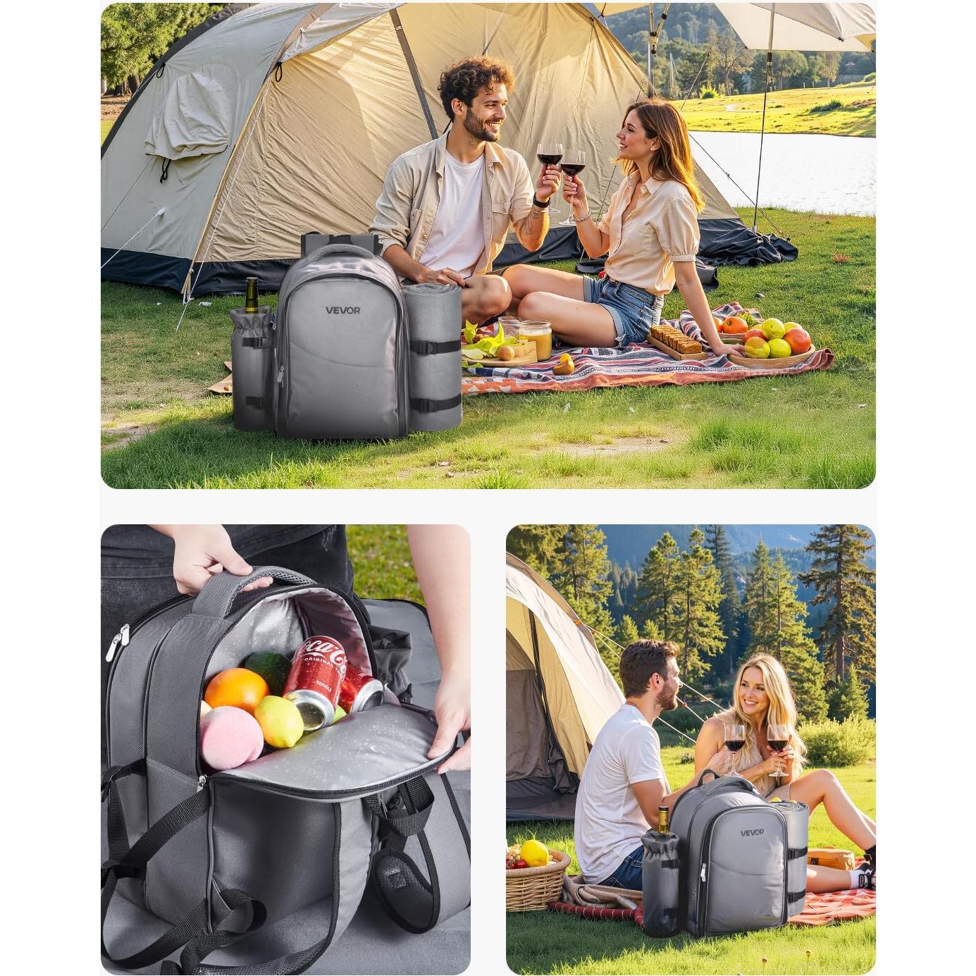 Mochila de Picnic VEVOR para 2 Personas con Compartimento Térmico