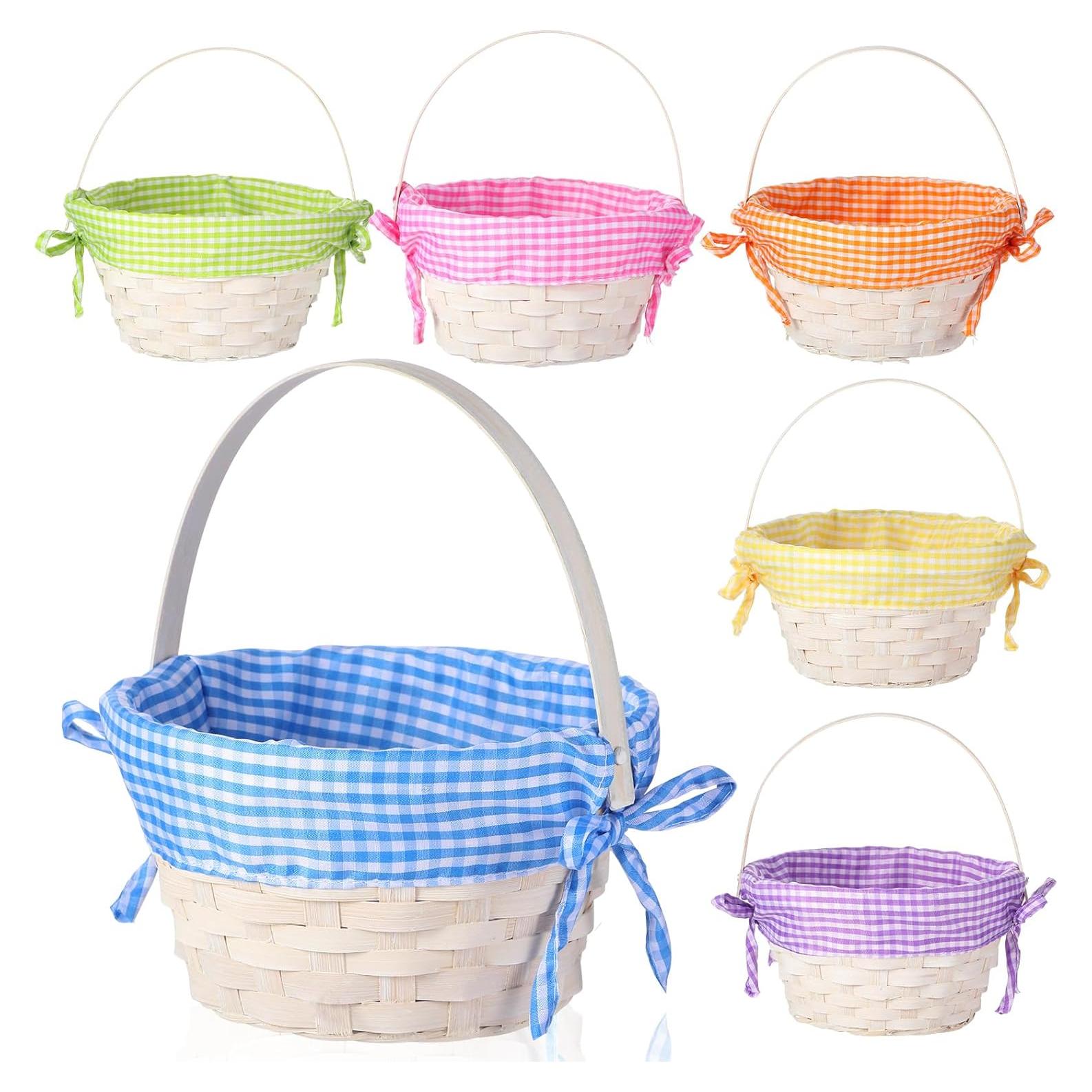 Cesta de Bambú Tejida Redonda Yulejo - 6 Piezas para Pascua