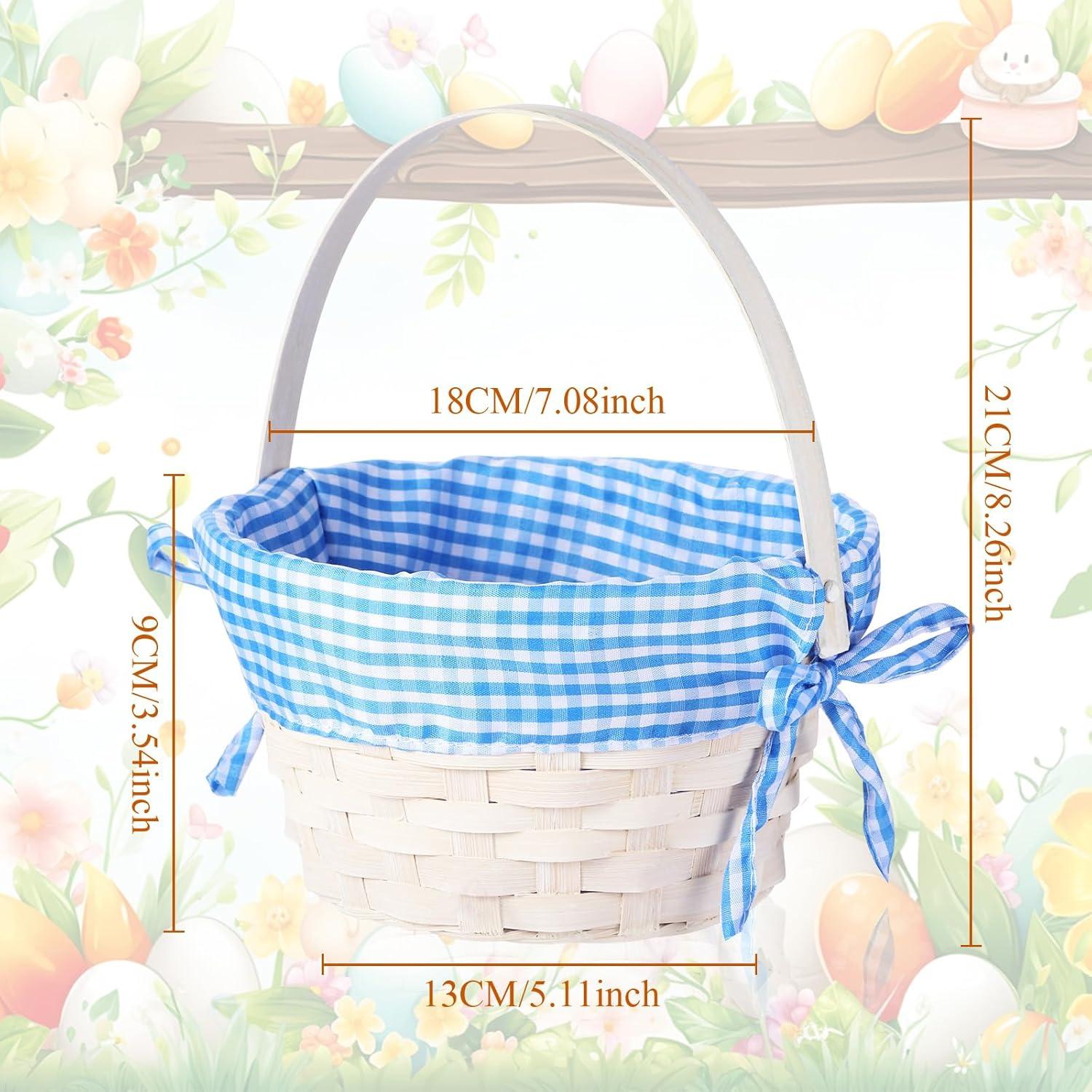 Cesta de Bambú Tejida Redonda Yulejo - 6 Piezas para Pascua