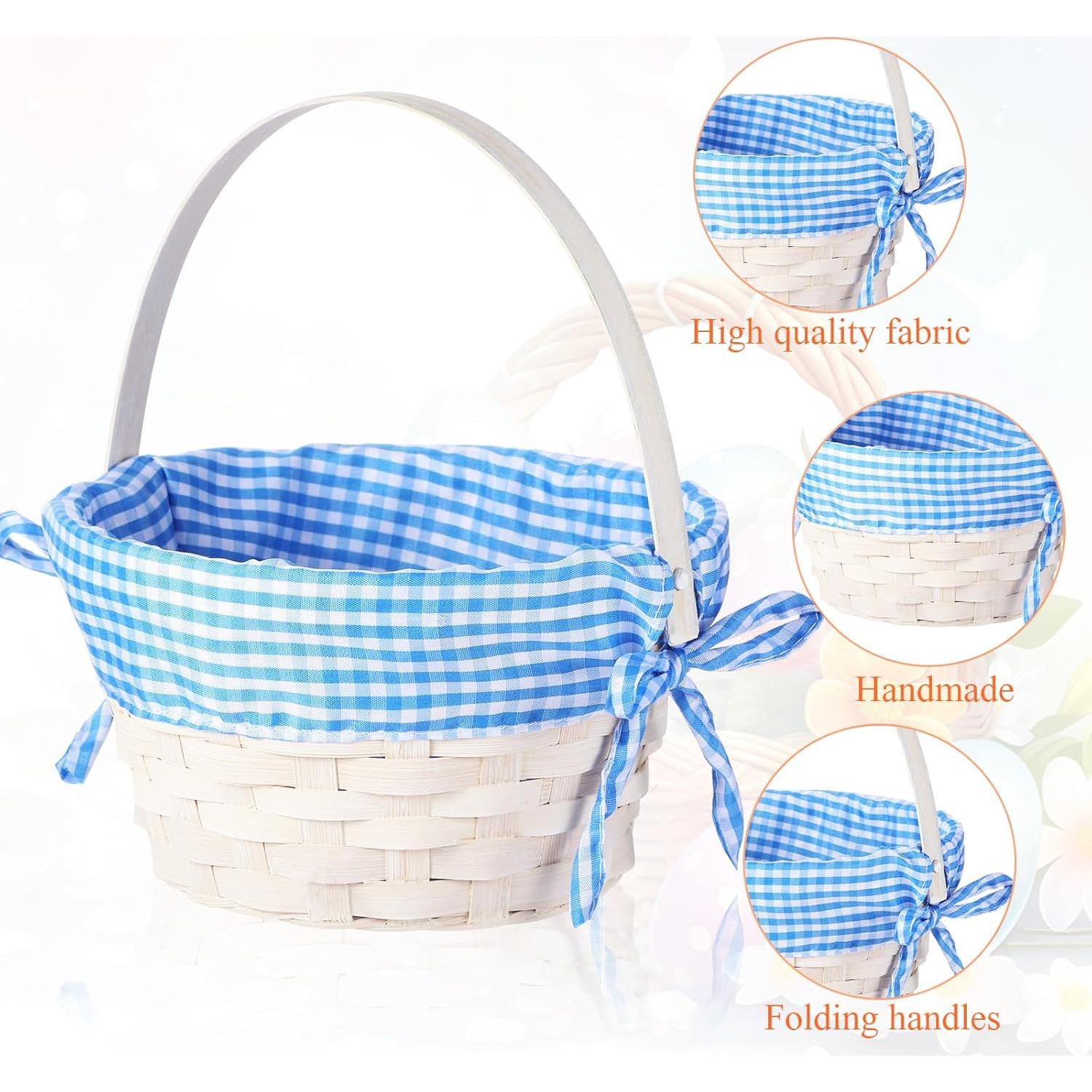 Cesta de Bambú Tejida Redonda Yulejo - 6 Piezas para Pascua