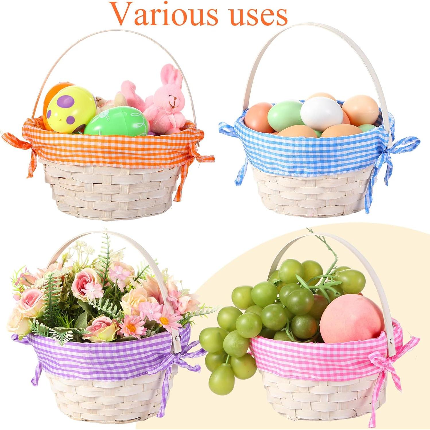 Cesta de Bambú Tejida Redonda Yulejo - 6 Piezas para Pascua