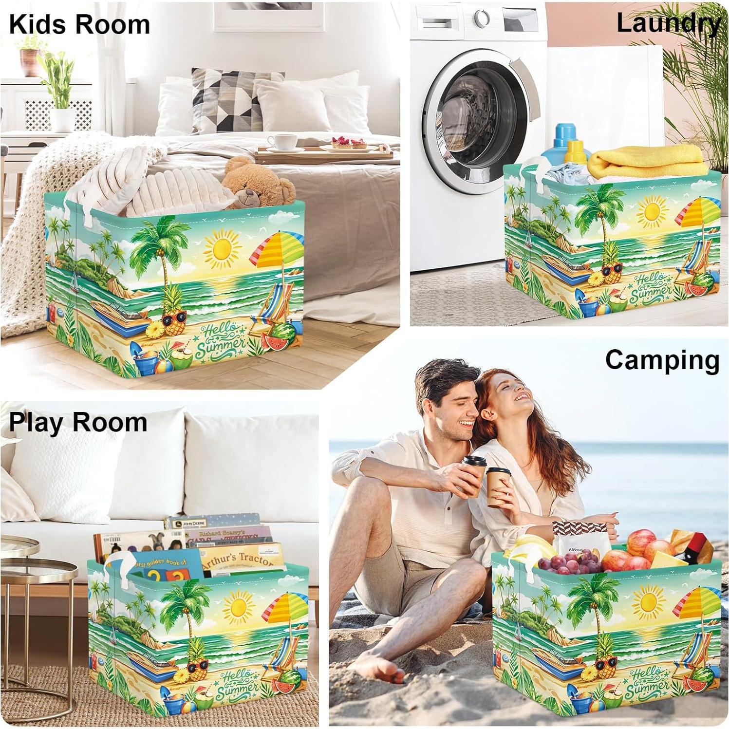 Cesta de Almacenamiento Plegable HUUMONSS Verde 36L