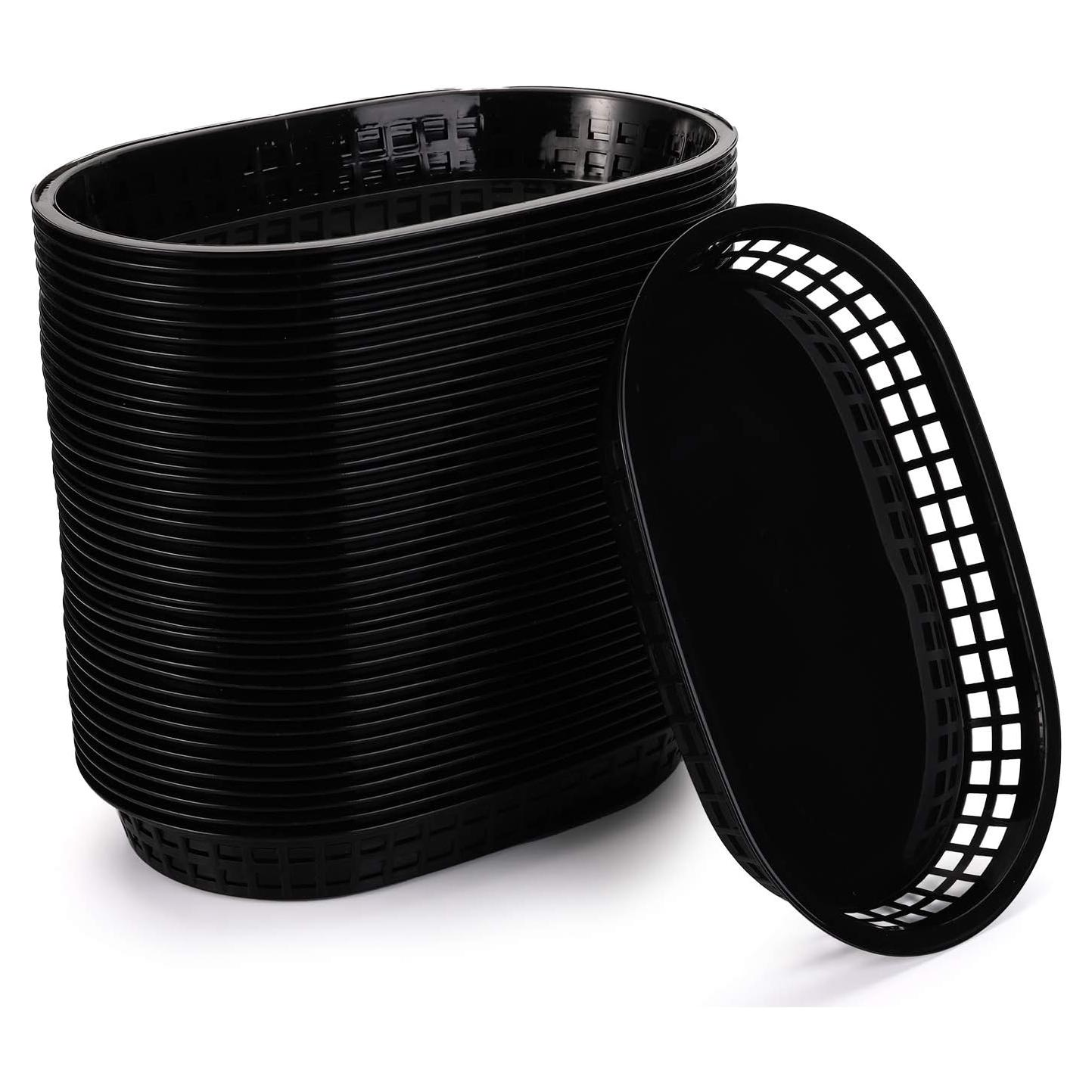 Cestas de Comida Rápida Cedilis 40 Piezas 26.7x17.8cm Plástico Negro