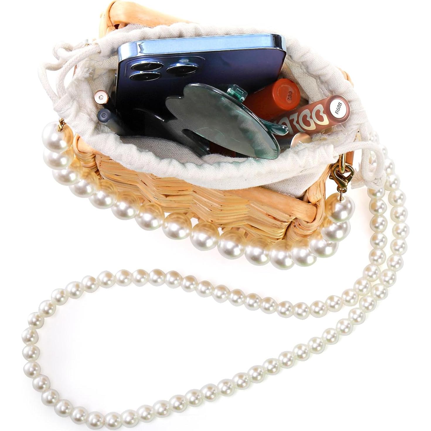 Bolso de Playa de Ratan Tejido a Mano Eorbow Rectangular