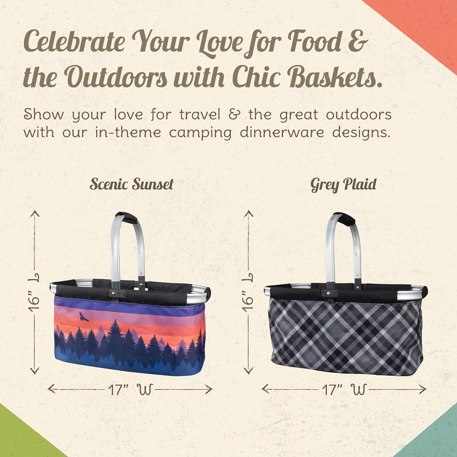 Cesta de Picnic Plegable Camp Casual CC-010GPB Gris 68.6x48.3cm