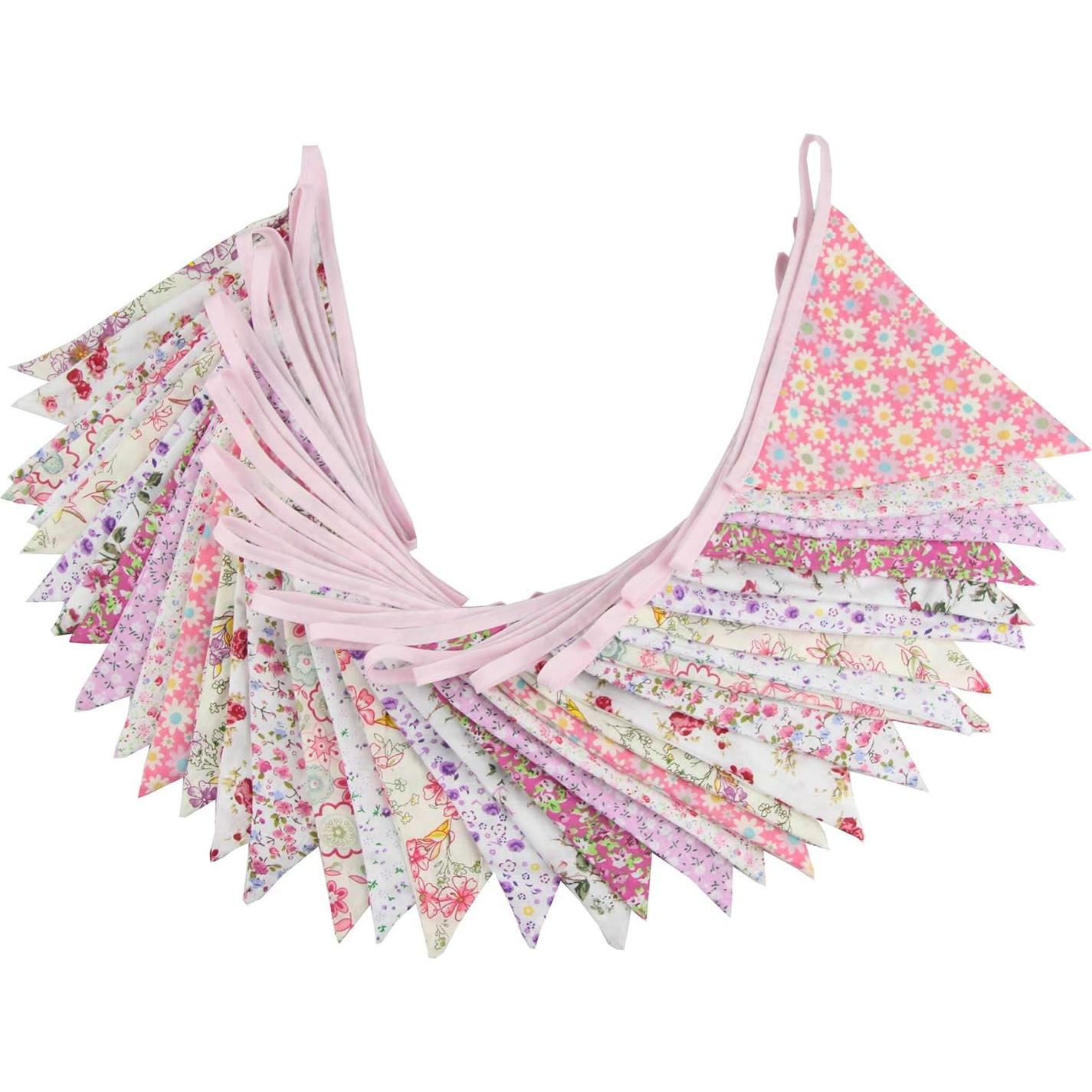 Guirnalda Triangular Rosa DAFEN 10m 36 Banderines Algodón