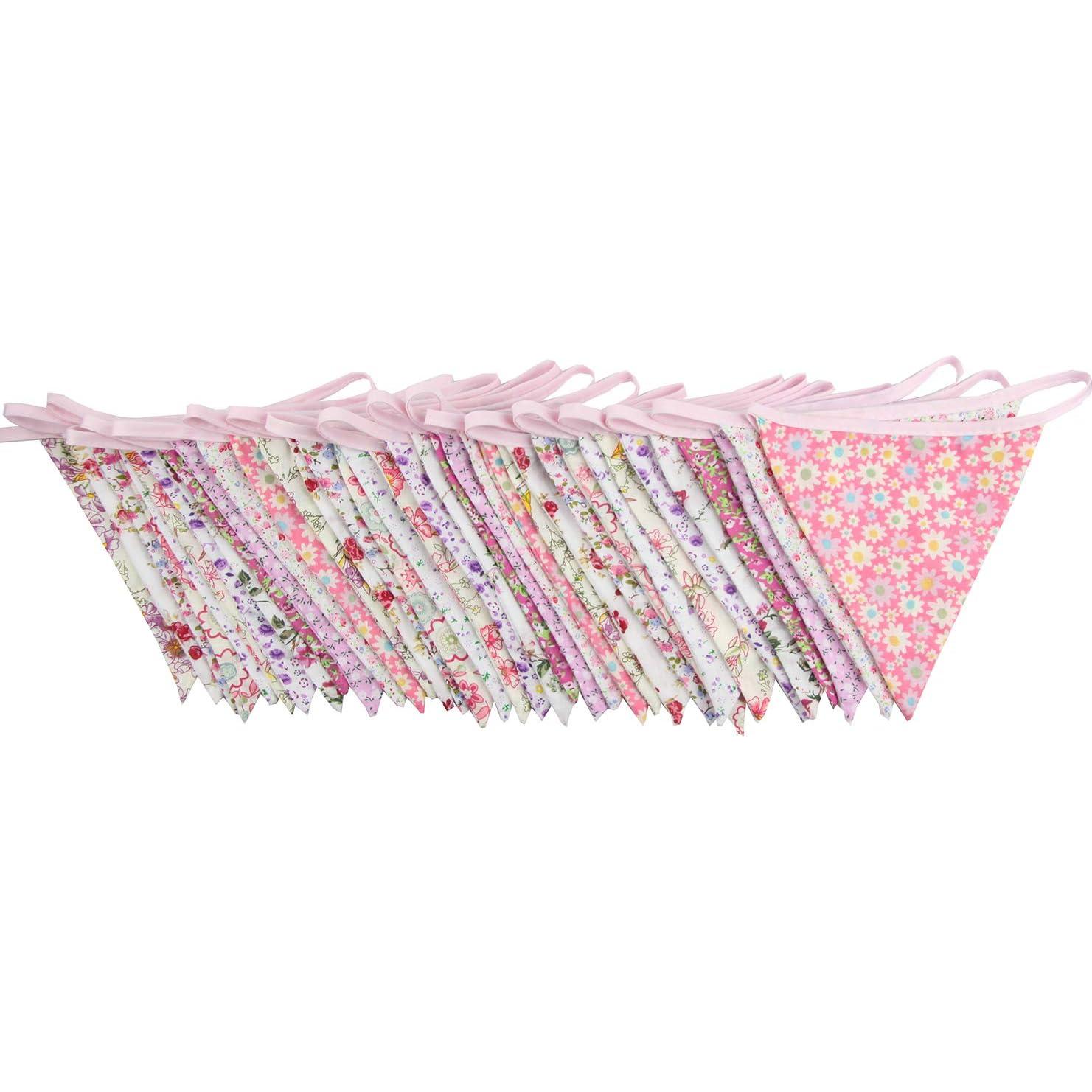 Guirnalda Triangular Rosa DAFEN 10m 36 Banderines Algodón
