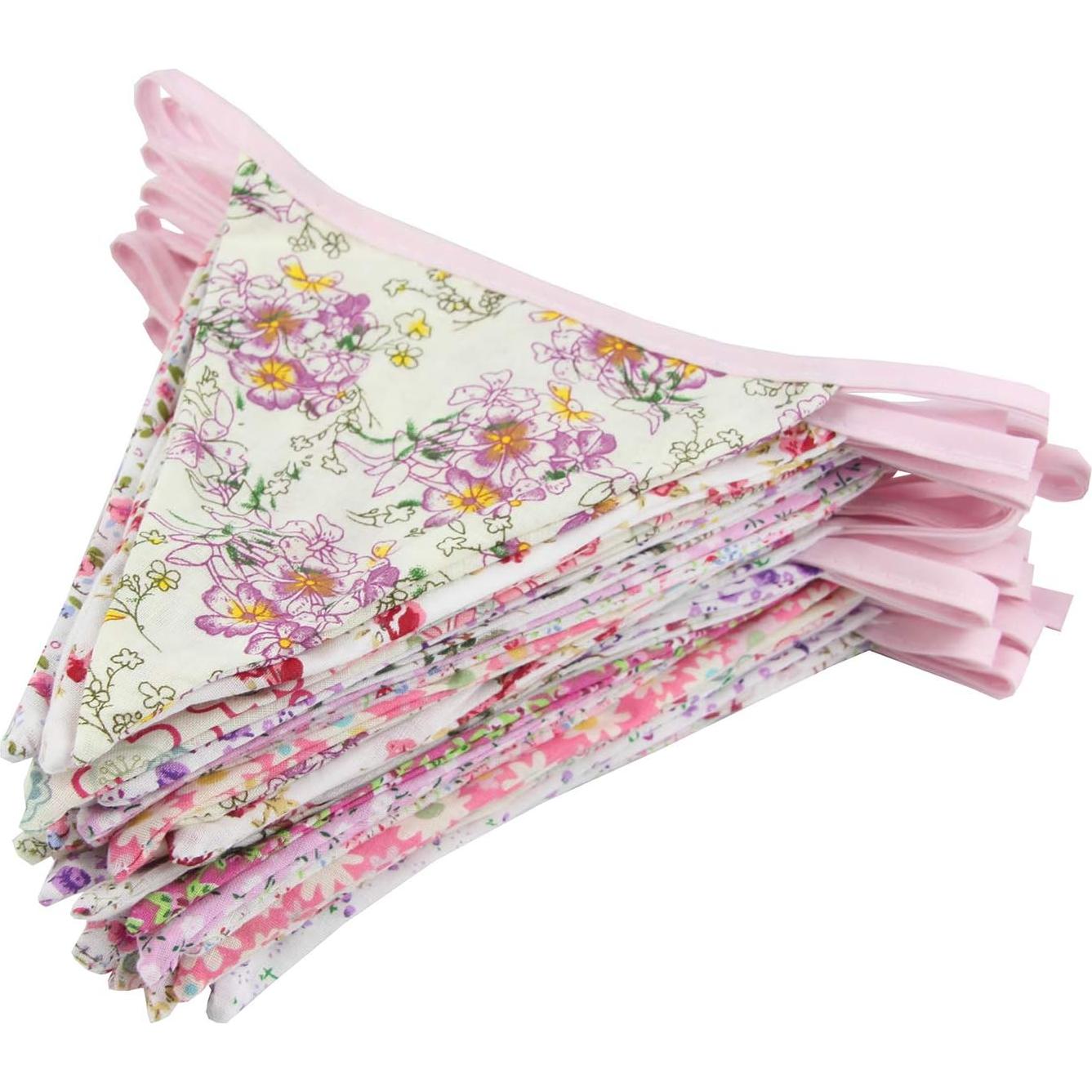 Guirnalda Triangular Rosa DAFEN 10m 36 Banderines Algodón