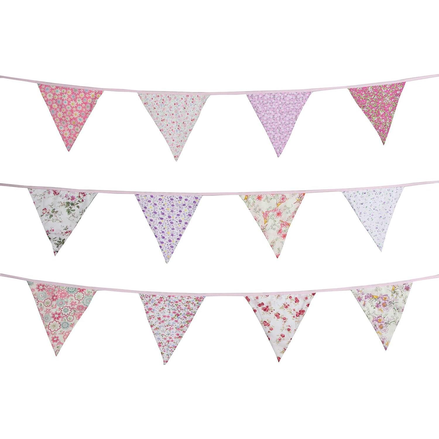 Guirnalda Triangular Rosa DAFEN 10m 36 Banderines Algodón