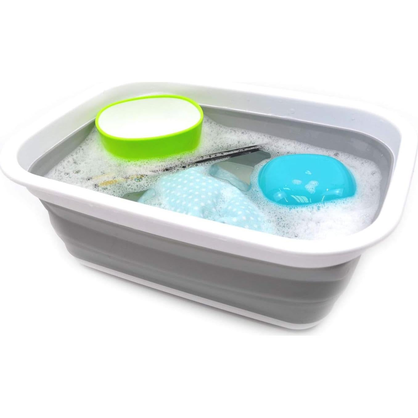 Bañera Plegable SAMMART 9.2L Gris - Canasta de Picnic