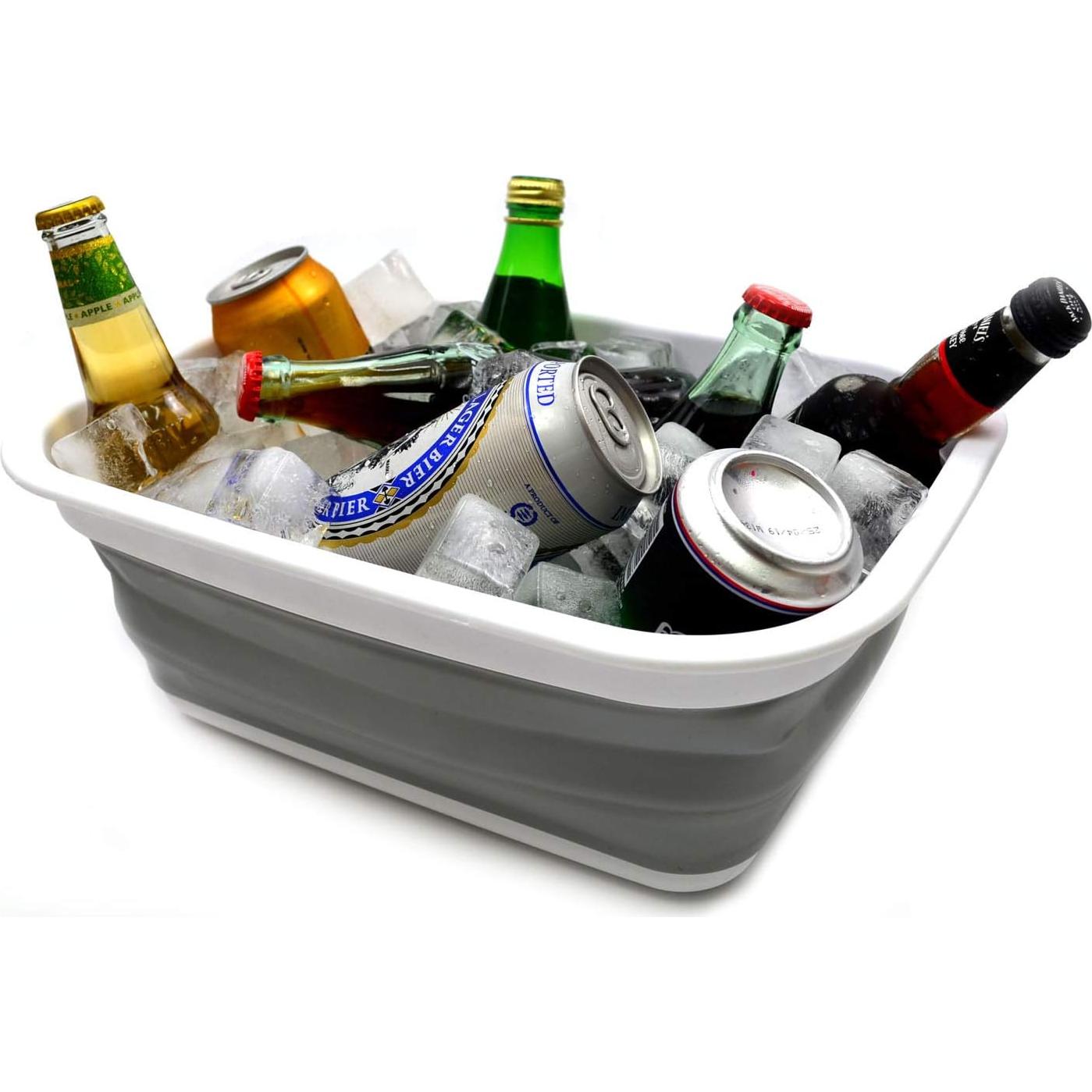 Bañera Plegable SAMMART 9.2L Gris - Canasta de Picnic