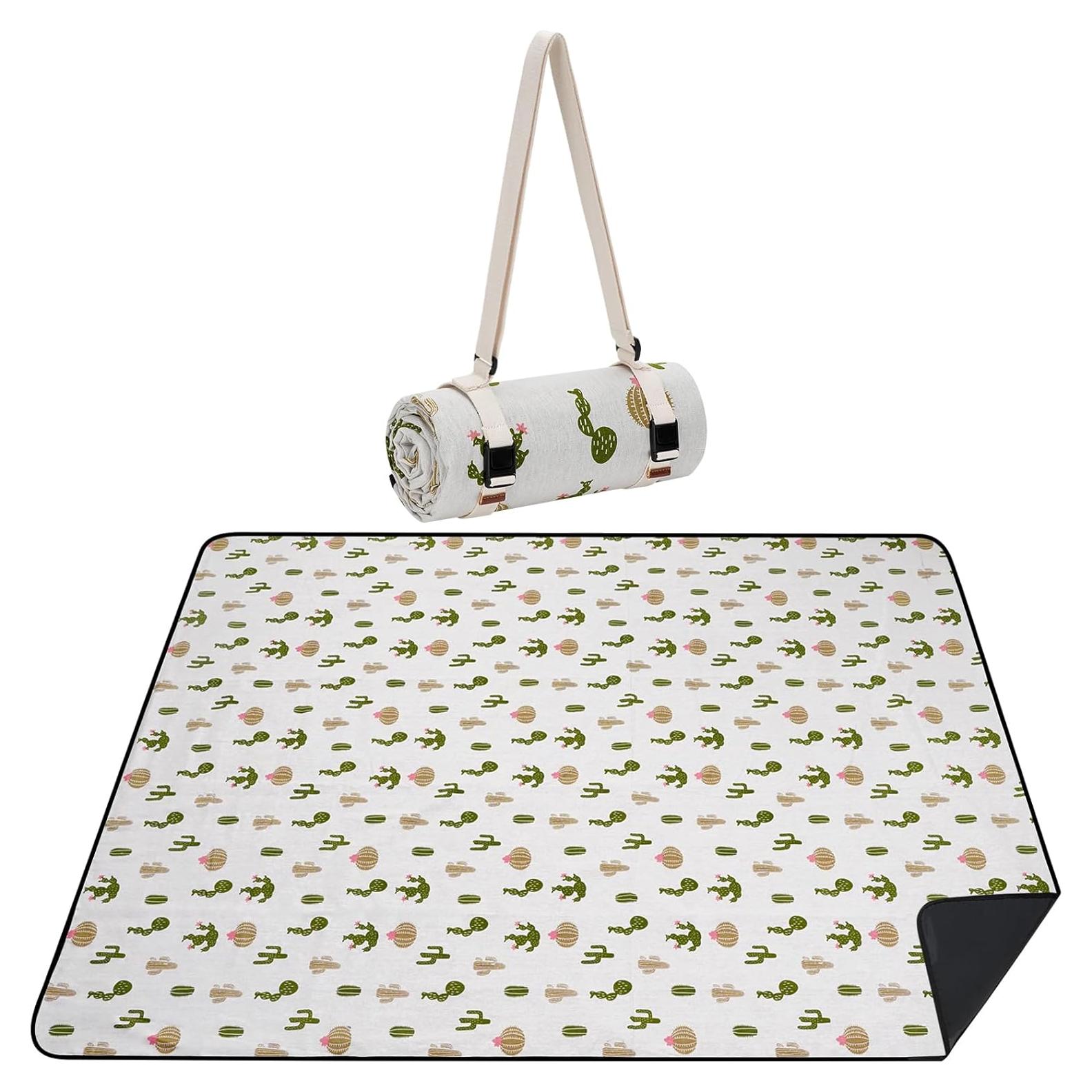 Manta de Picnic Impermeable WILLOW WEAVE 200x145 cm Verde/Tan