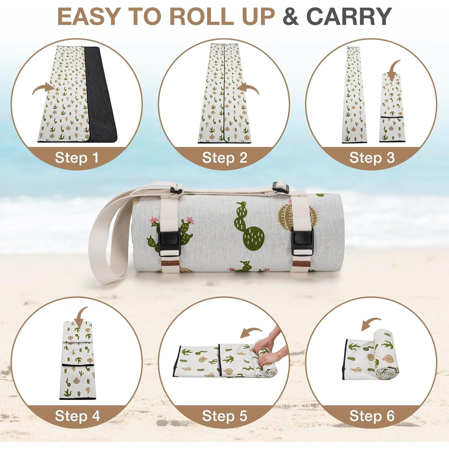 Manta de Picnic Impermeable WILLOW WEAVE 200x145 cm Verde/Tan