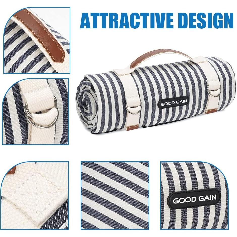 Manta de Picnic Impermeable G GOOD GAIN 198x145 cm Azul