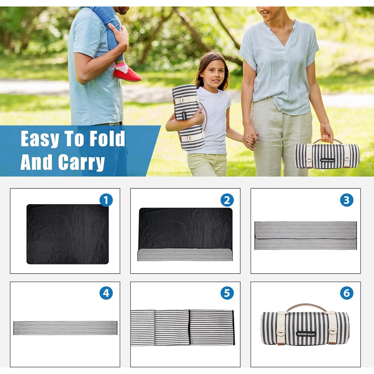 Manta de Picnic Impermeable G GOOD GAIN 198x145 cm Azul