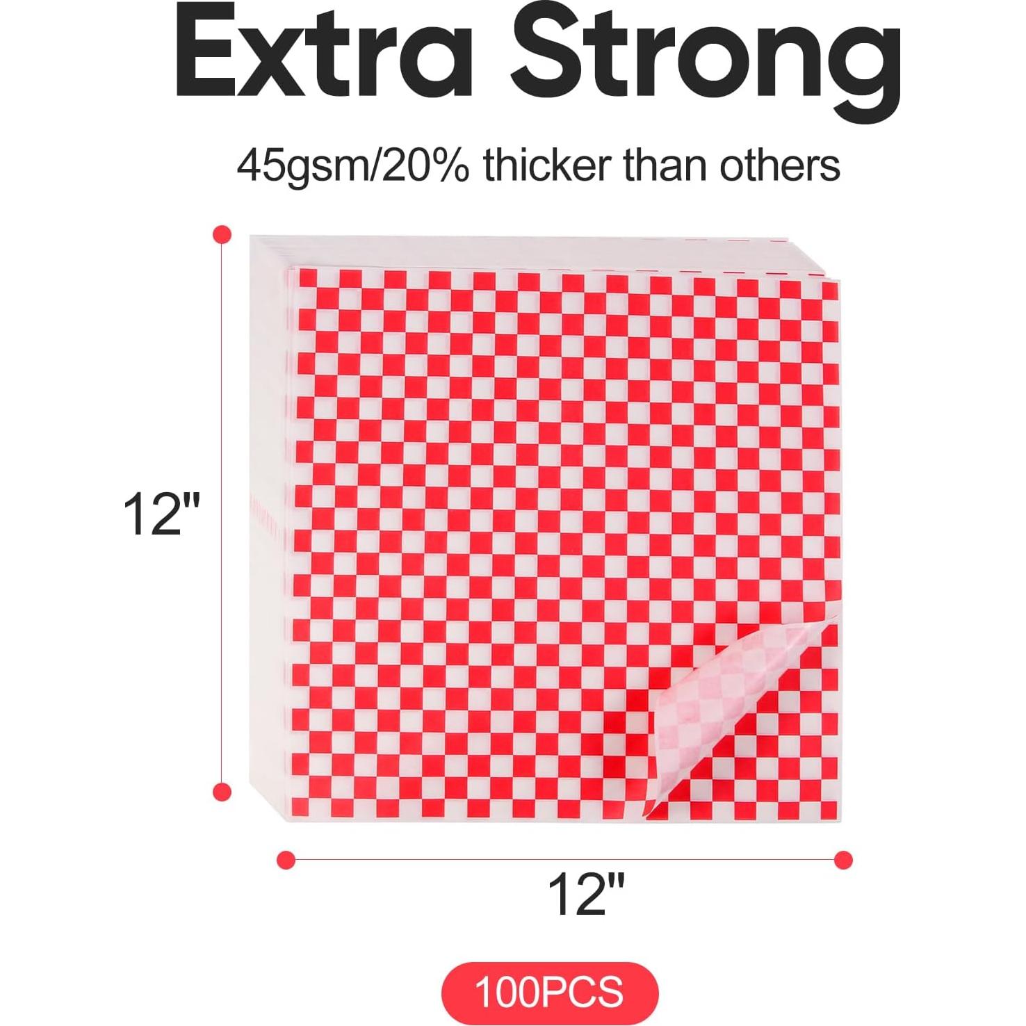 100 Hojas Papel Cera Vacnkoy 30.48x30.48 cm Resistente Grasa