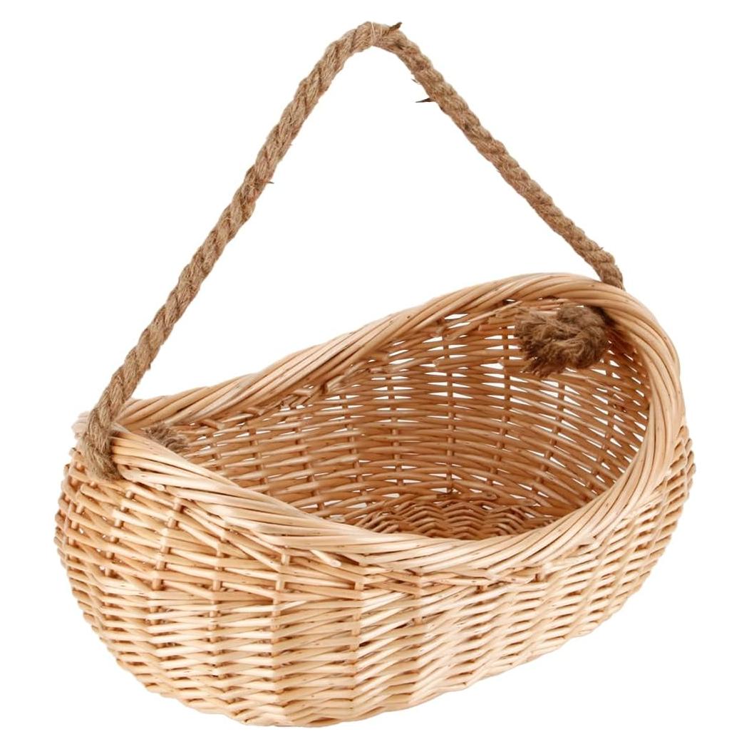 Cesta de Mimbre JJSQ 43x30.5 cm para Picnic y Jardín