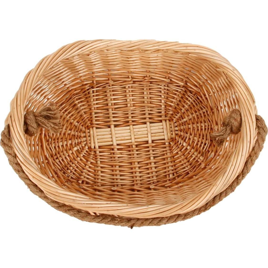 Cesta de Mimbre JJSQ 43x30.5 cm para Picnic y Jardín