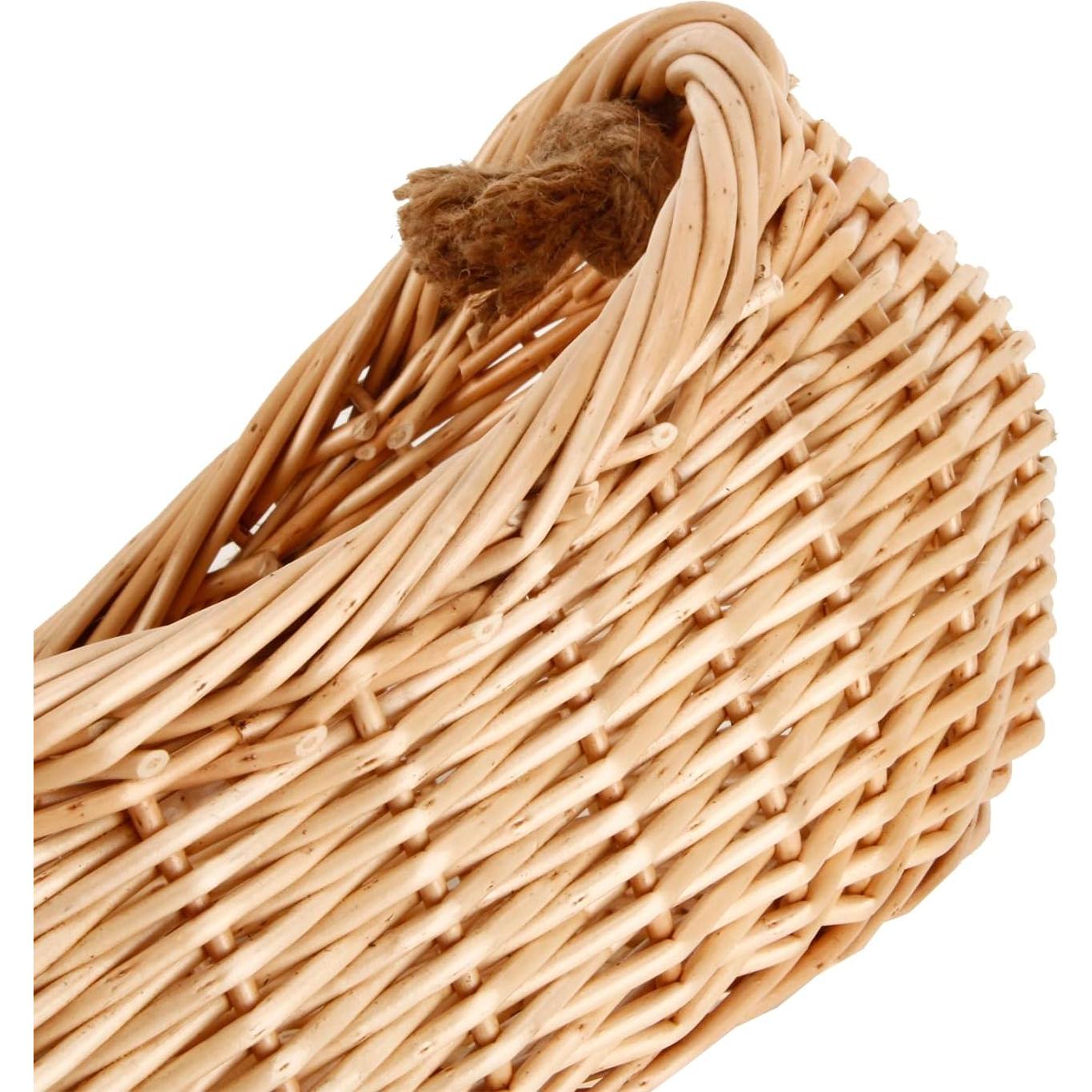 Cesta de Mimbre JJSQ 43x30.5 cm para Picnic y Jardín