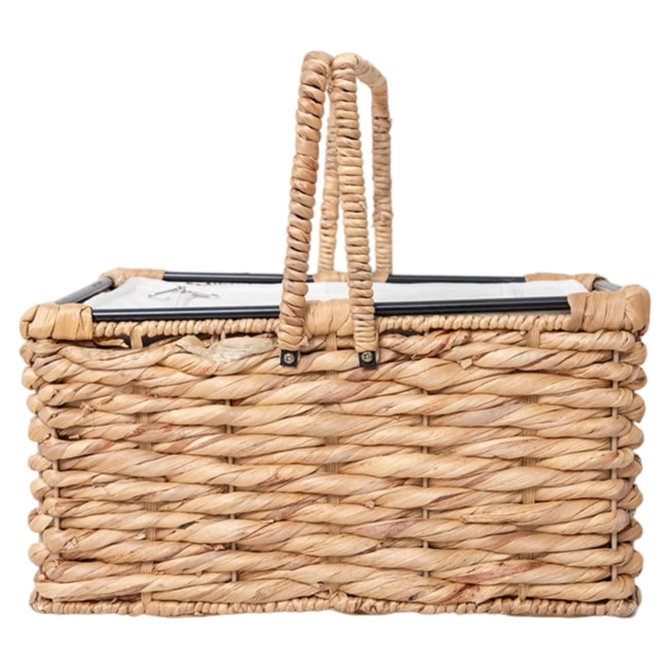 Cesta de Picnic Aislada RUQIAO CRAFT Tejida en Juncos 19L