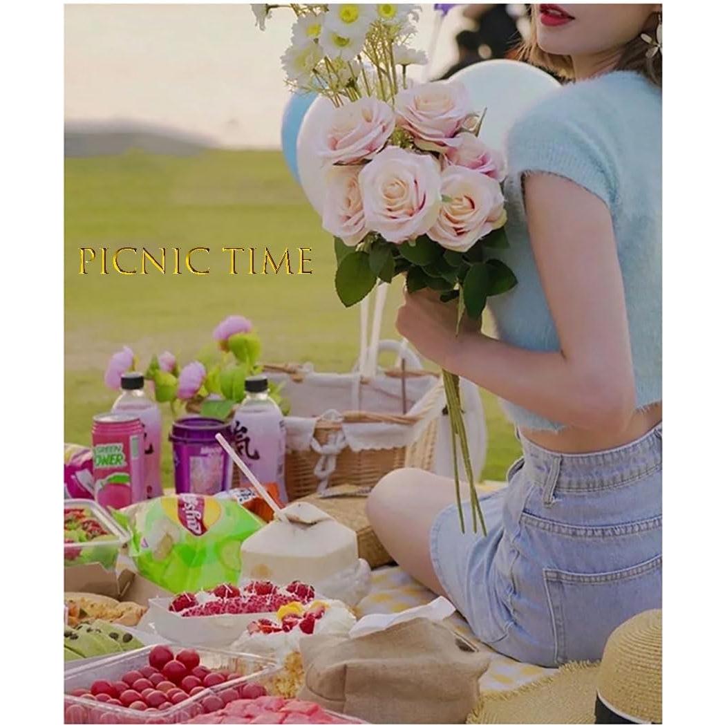 Cesta de Picnic Grande RT&BS Tejida a Mano con Forro