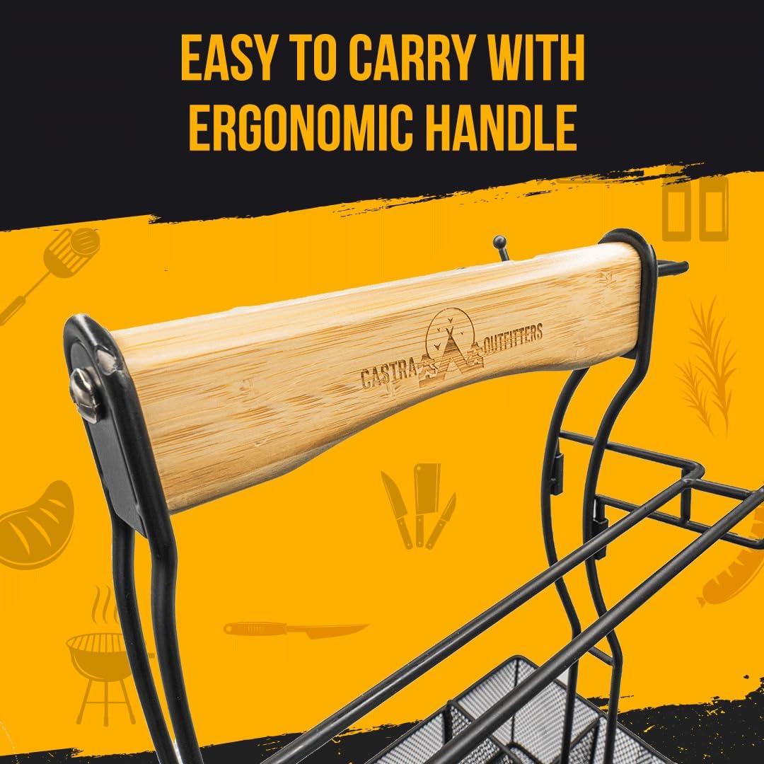 Caddy de Parrilla Plegable Castra Outfitters 34x24cm Negro