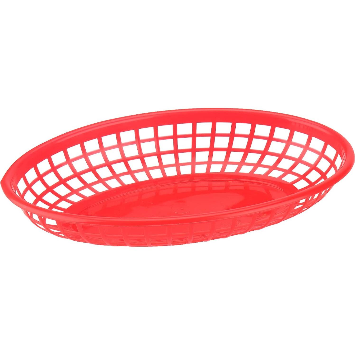 Paquete de 40 cestas de plástico HEIHAK rojas 22.9x14.5 cm
