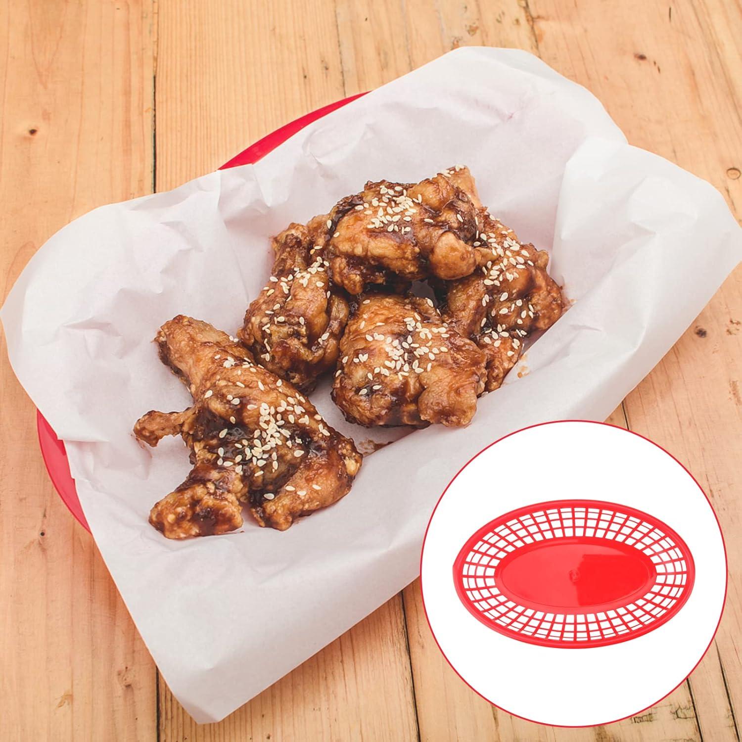 Paquete de 40 cestas de plástico HEIHAK rojas 22.9x14.5 cm