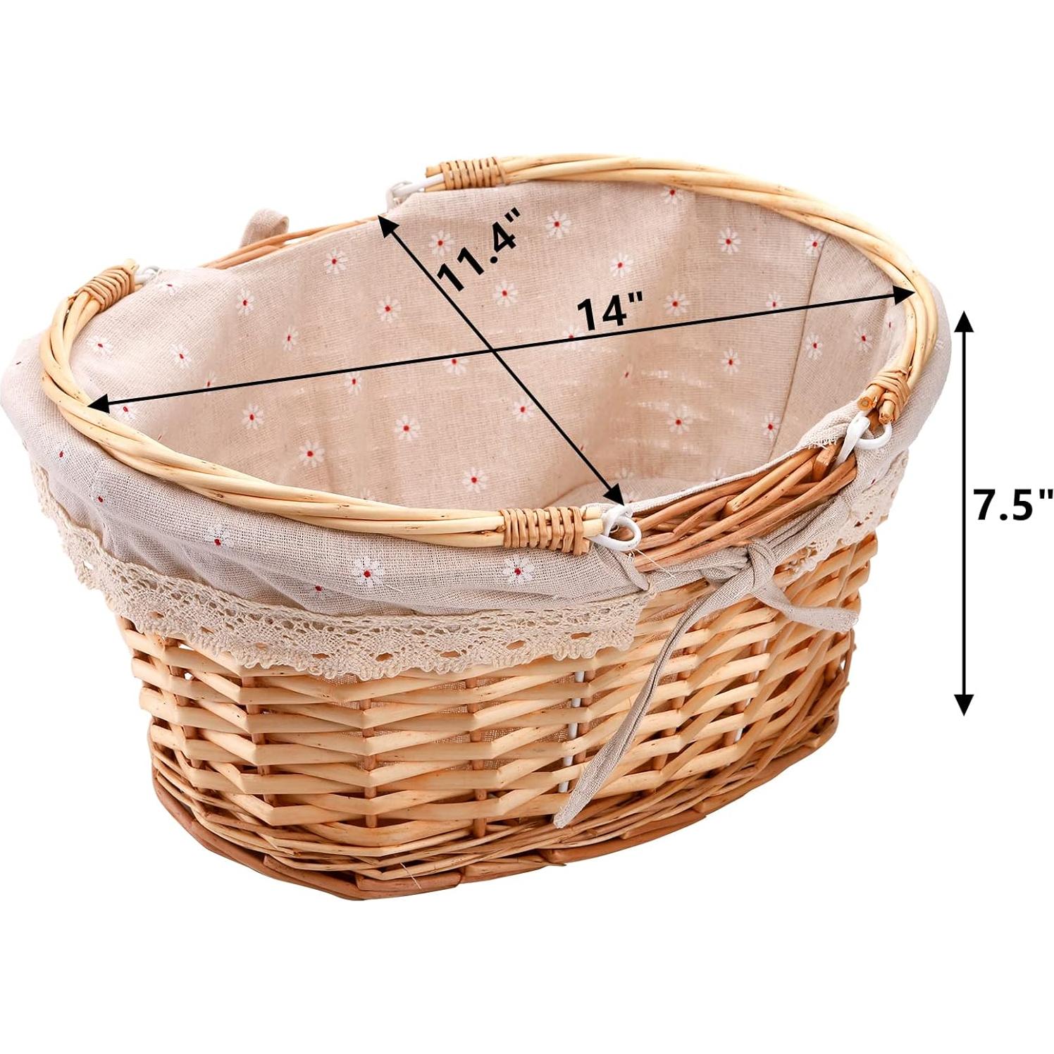 Cesta de Picnic de Mimbre Peohud 35.6x29x19.1cm Beige