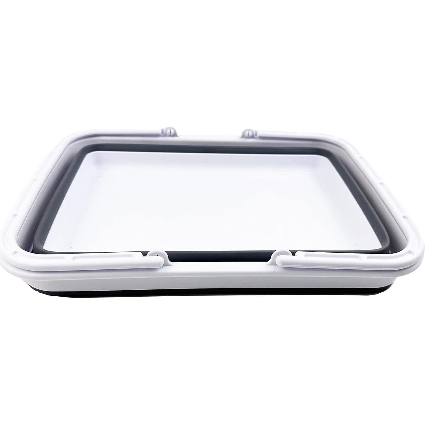 Cesta Plegable SAMMART 8L - Lavabo Portátil Camping Blanco/Gris