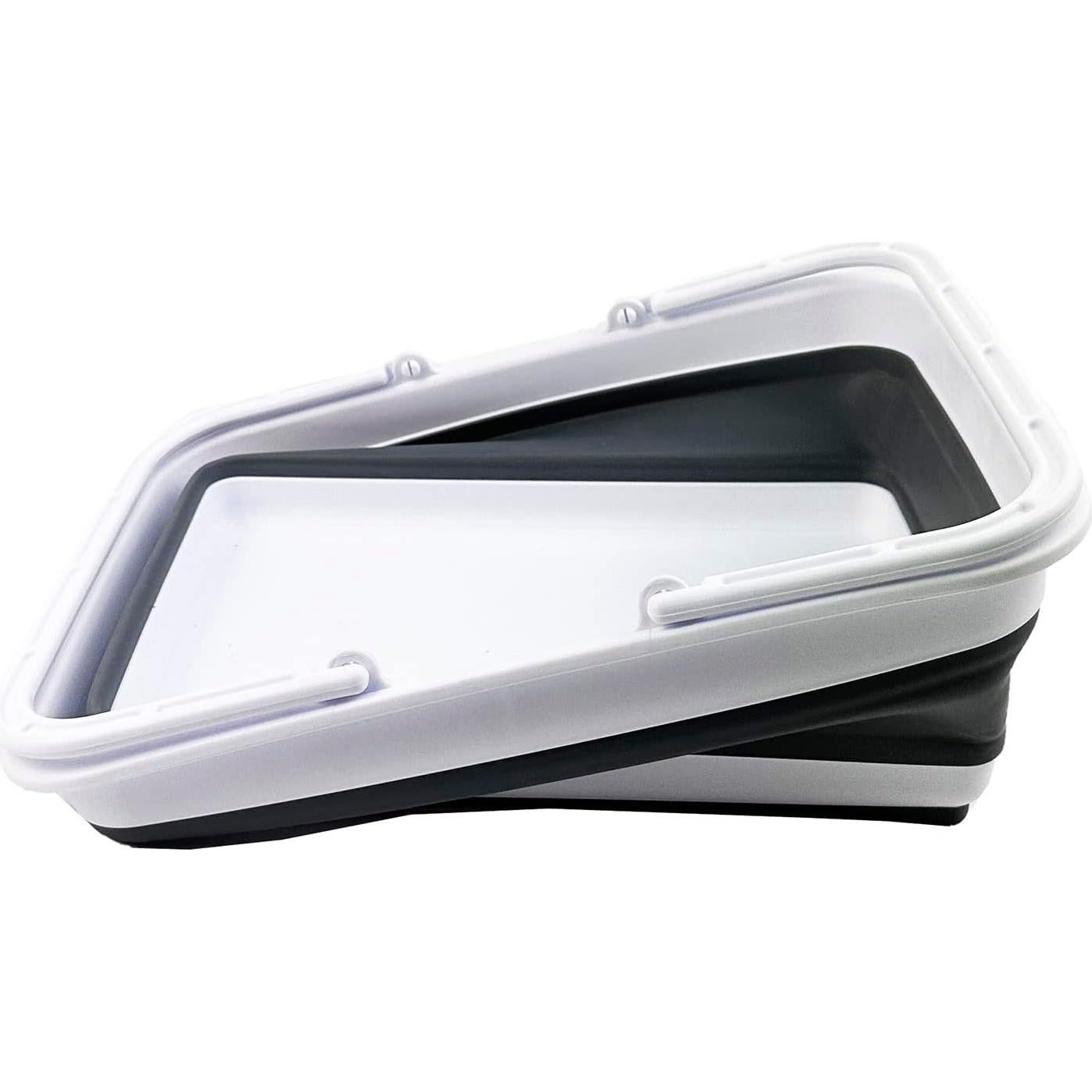 Cesta Plegable SAMMART 8L - Lavabo Portátil Camping Blanco/Gris