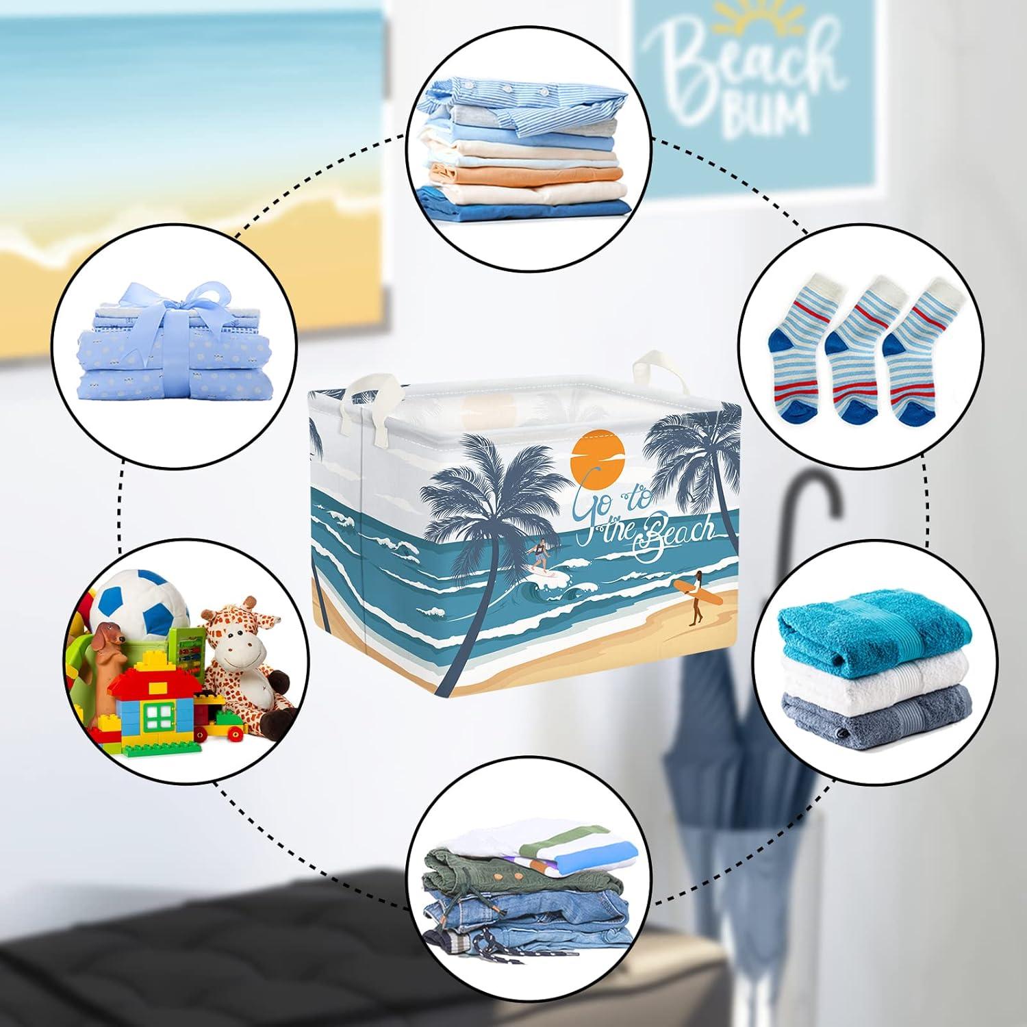 Cesta de Almacenamiento Clastyle Azul Playa 36L Rectangular