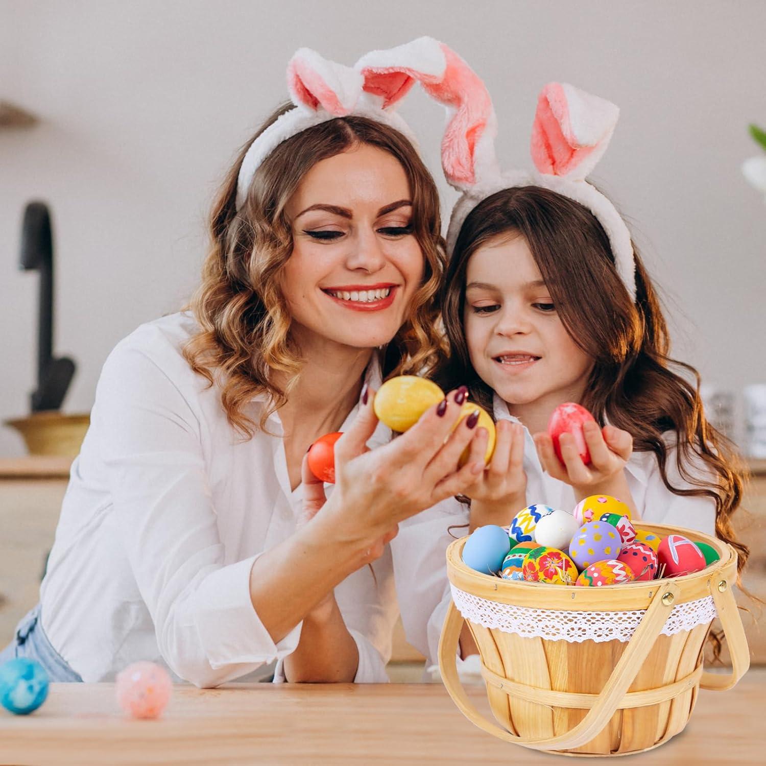 Cesta de Picnic Redonda YPshuye de Madera 25.4x16.5 cm 10 Pcs