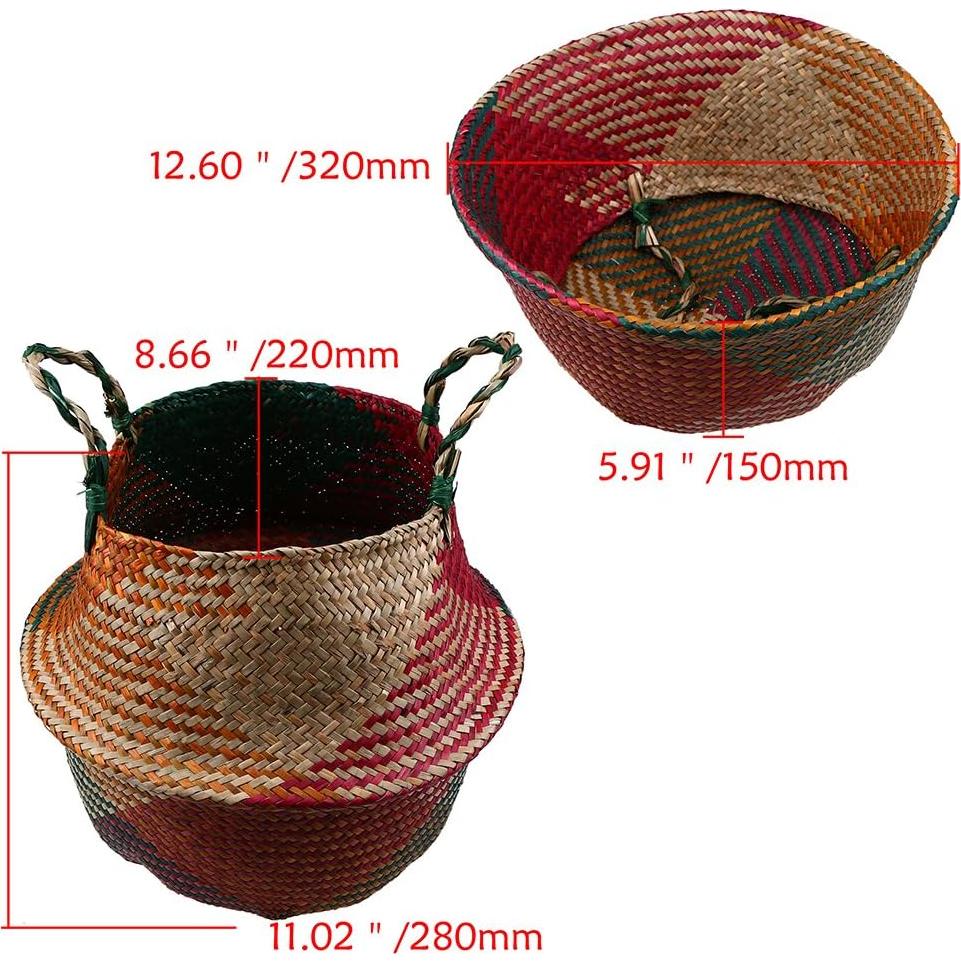 Cesta de Playa Plegable ABAO TIO 32x28CM Hierba Marina Colorida