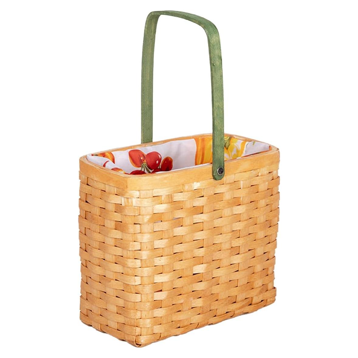 Cesta Tejida KINGWILLOW para Picnic y Regalos 23.5x13x20.5cm