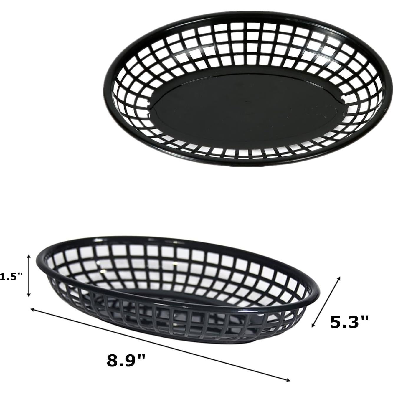 Paquete de 50 cestas ovaladas negras NROZIET 22.6x13.5 cm