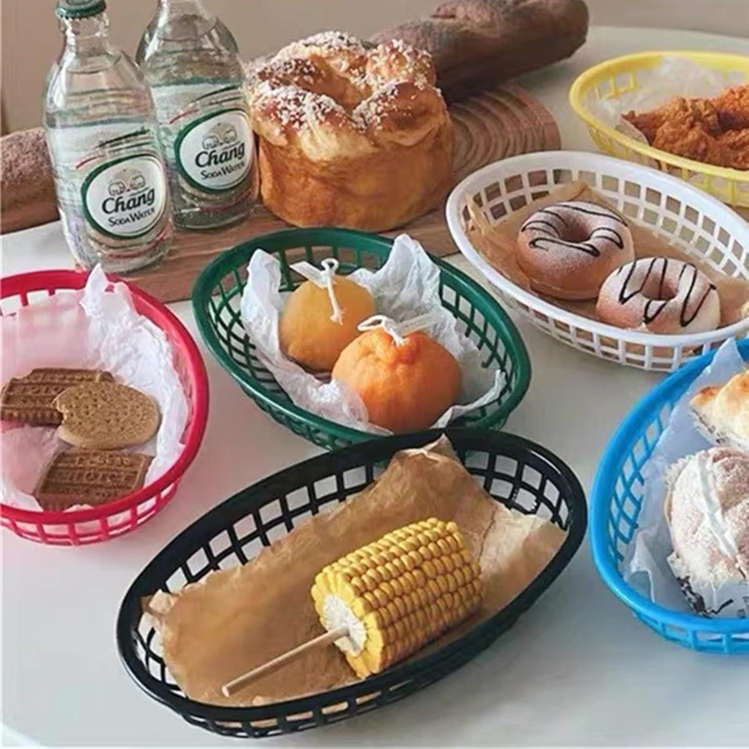 Paquete de 50 cestas ovaladas negras NROZIET 22.6x13.5 cm