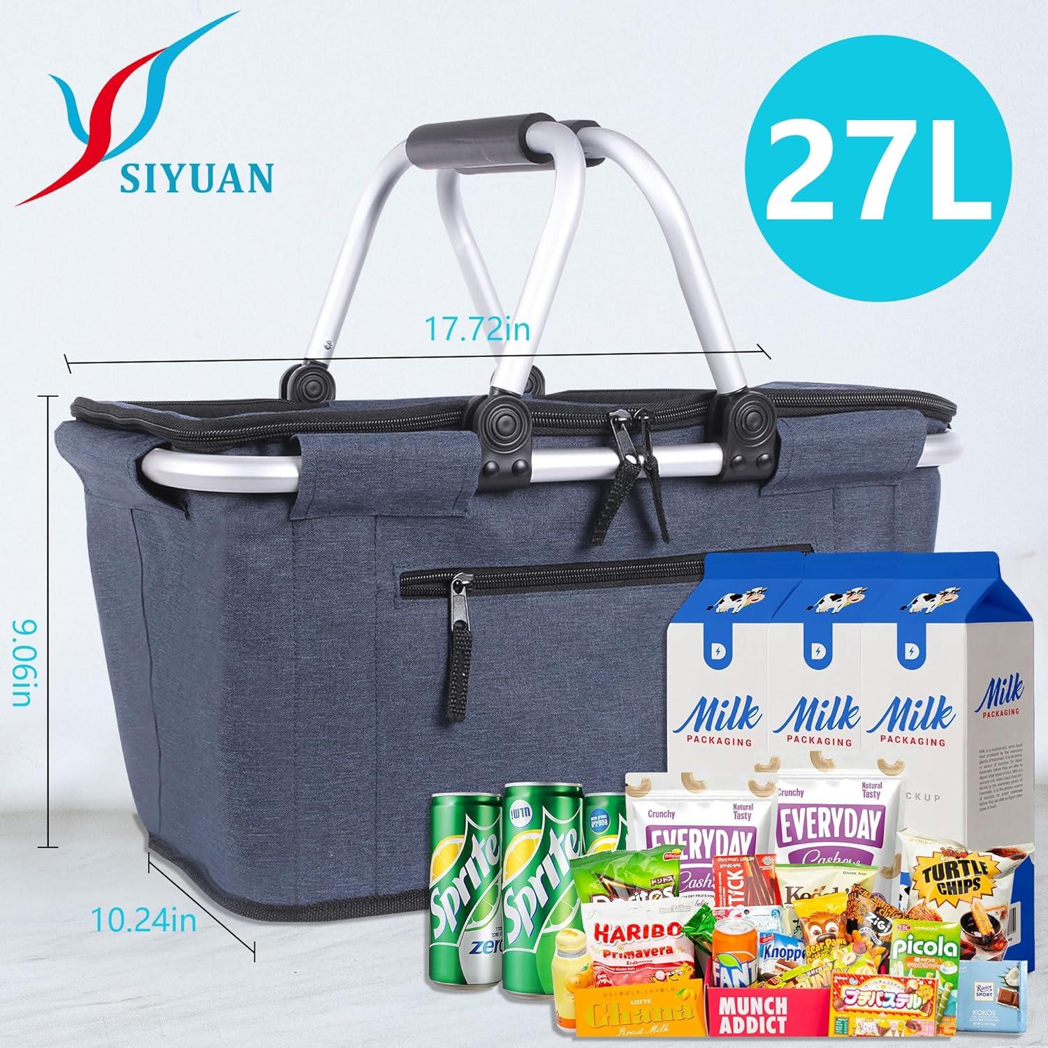 Cesta de Picnic Plegable SIYUAN 27L Aislada Azul