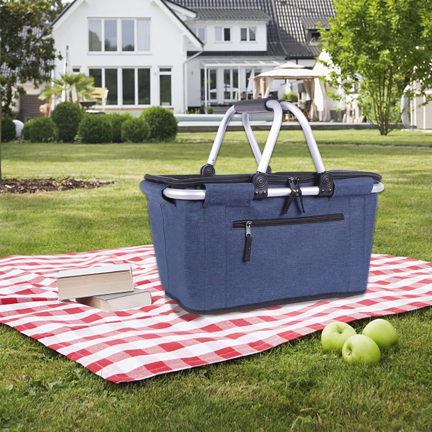 Cesta de Picnic Plegable SIYUAN 27L Aislada Azul