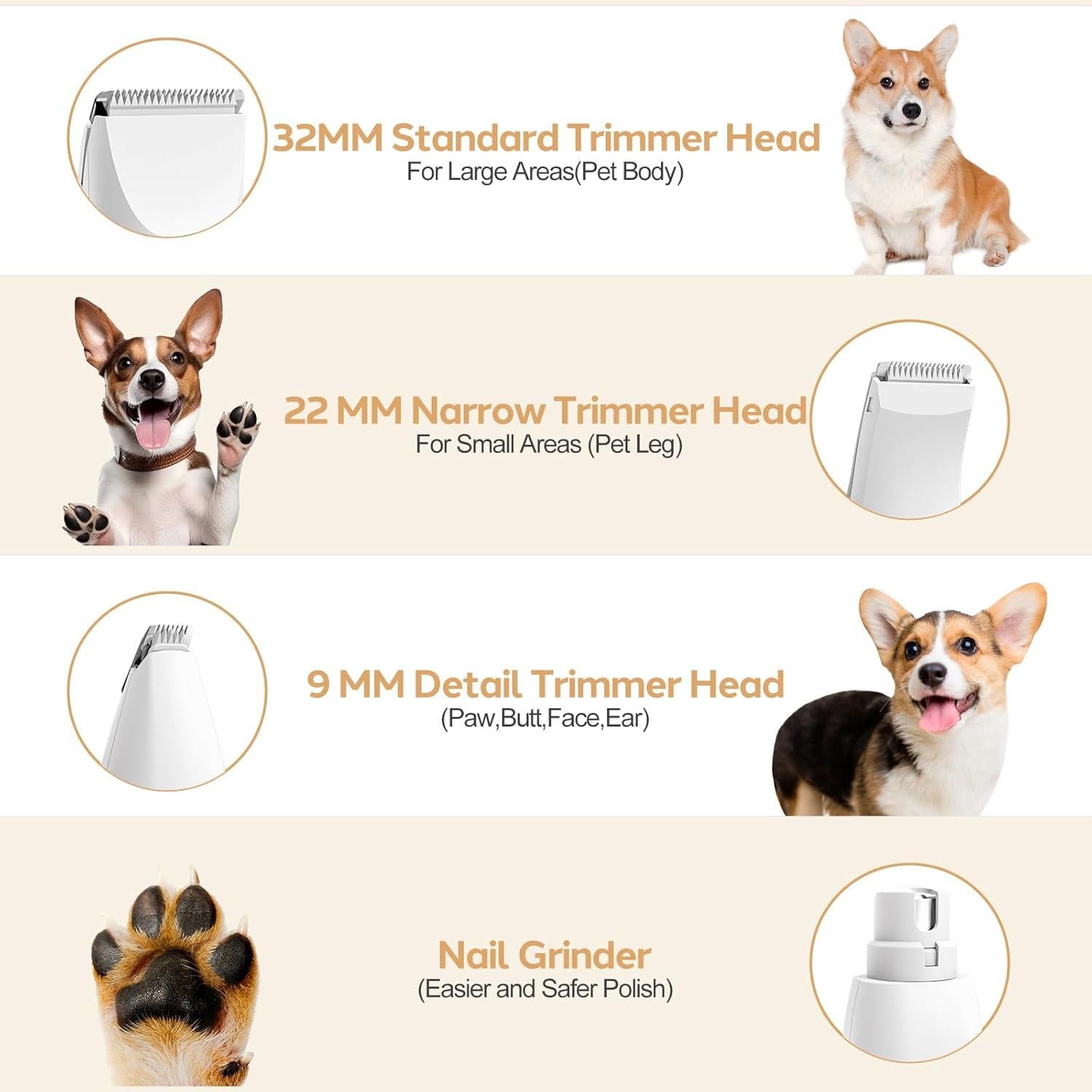 Kit de Cortapelos Inalámbrico Masagotti 4 en 1 para Perros y Gatos